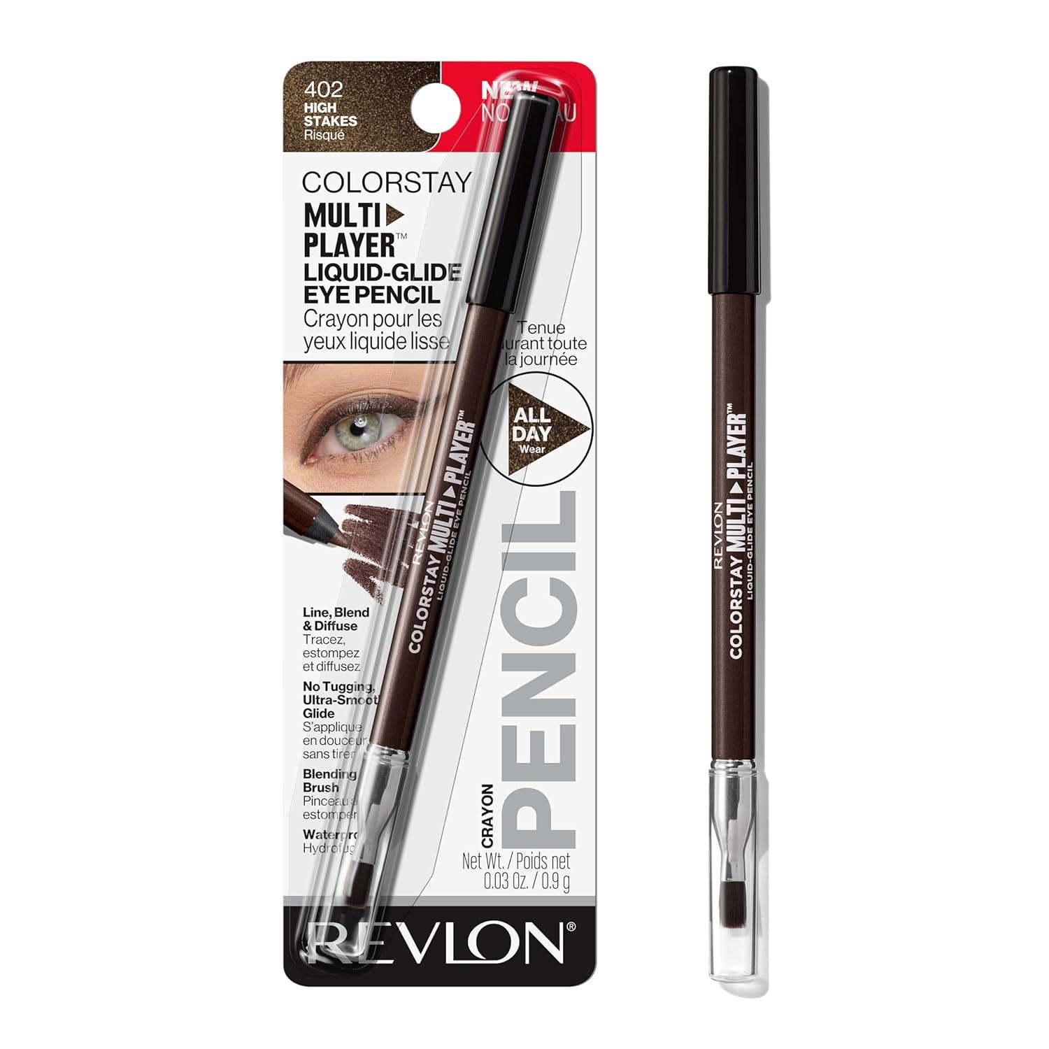 imageREVLON ColorStay Multiplayer LiquidGlide Eye Pencil MultiUse Makeup With Blending Brush Blends Then Sets Creamy Texture Waterproof Smudgeproof Longwearing 403 Glitch Effect 003 OzHigh Stakes