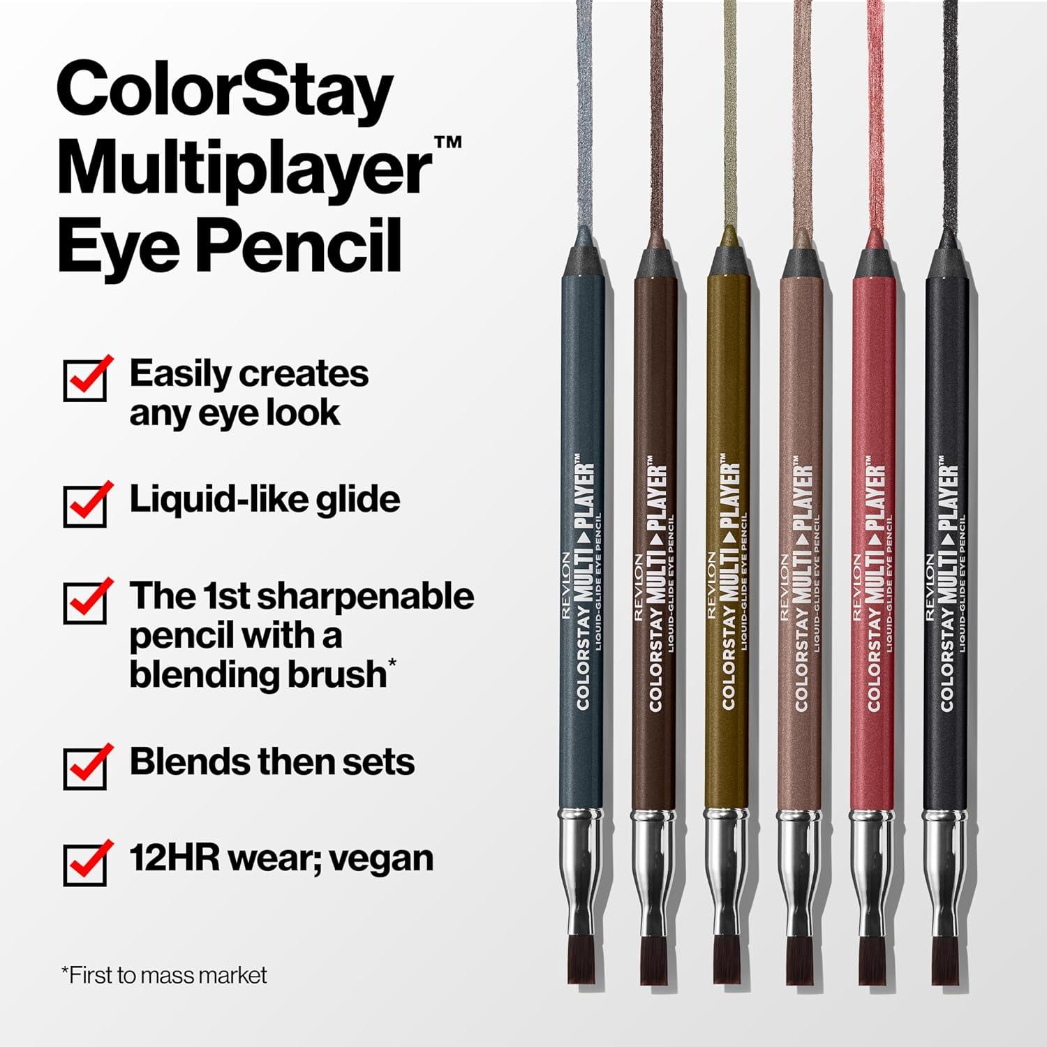 imageREVLON ColorStay Multiplayer LiquidGlide Eye Pencil MultiUse Makeup With Blending Brush Blends Then Sets Creamy Texture Waterproof Smudgeproof Longwearing 403 Glitch Effect 003 OzFortress