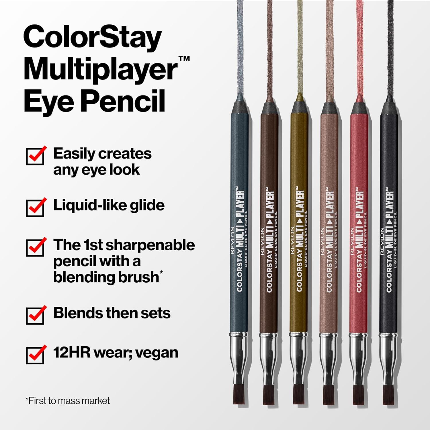 imageREVLON ColorStay Multiplayer LiquidGlide Eye Pencil MultiUse Makeup With Blending Brush Blends Then Sets Creamy Texture Waterproof Smudgeproof Longwearing 403 Glitch Effect 003 OzGlitch Effect