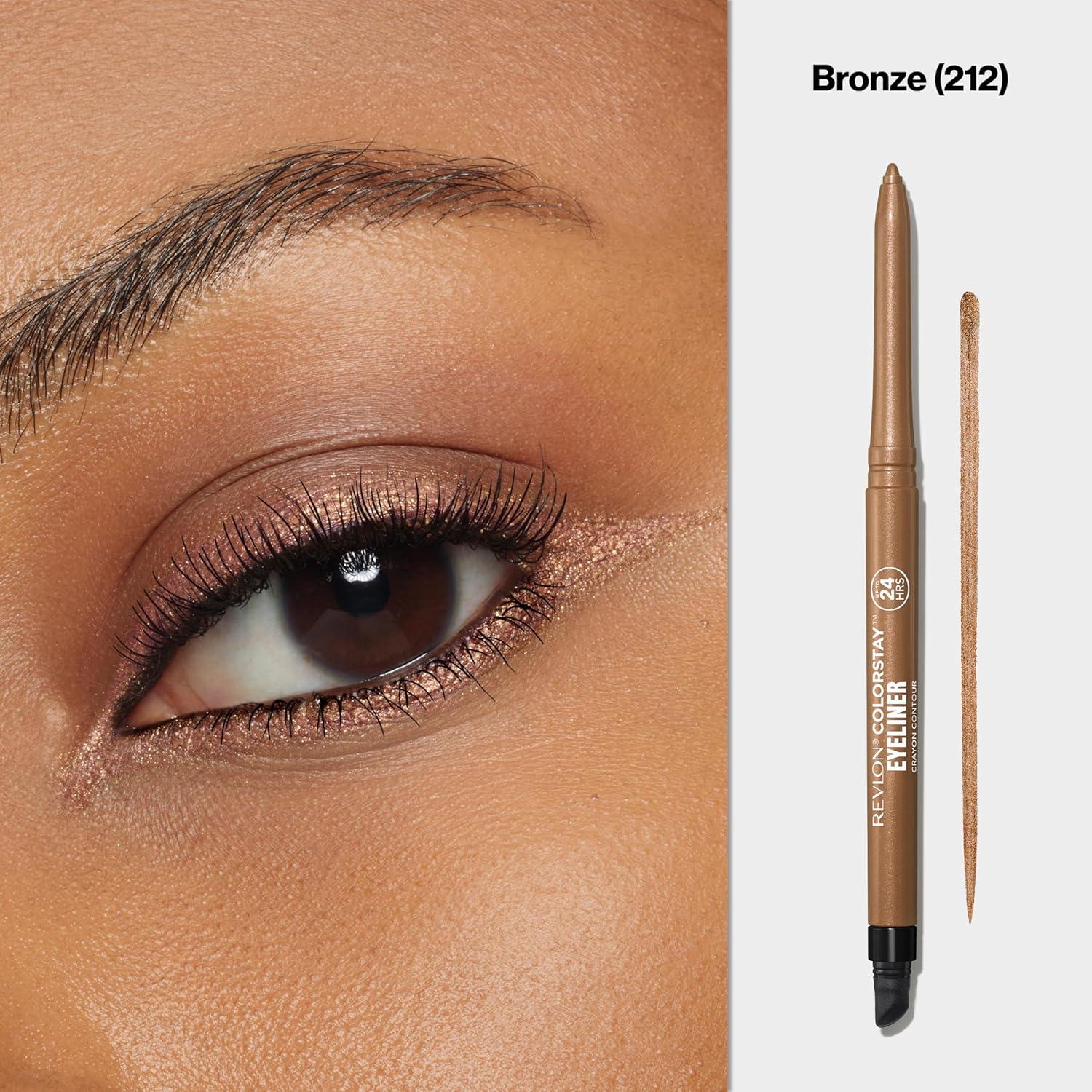 imageREVLON ColorStay Pencil Waterproof Eyeliner SmudgeProof Eye Makeup with BuiltIn Sharpener 212 Bronze 001 ozBronze