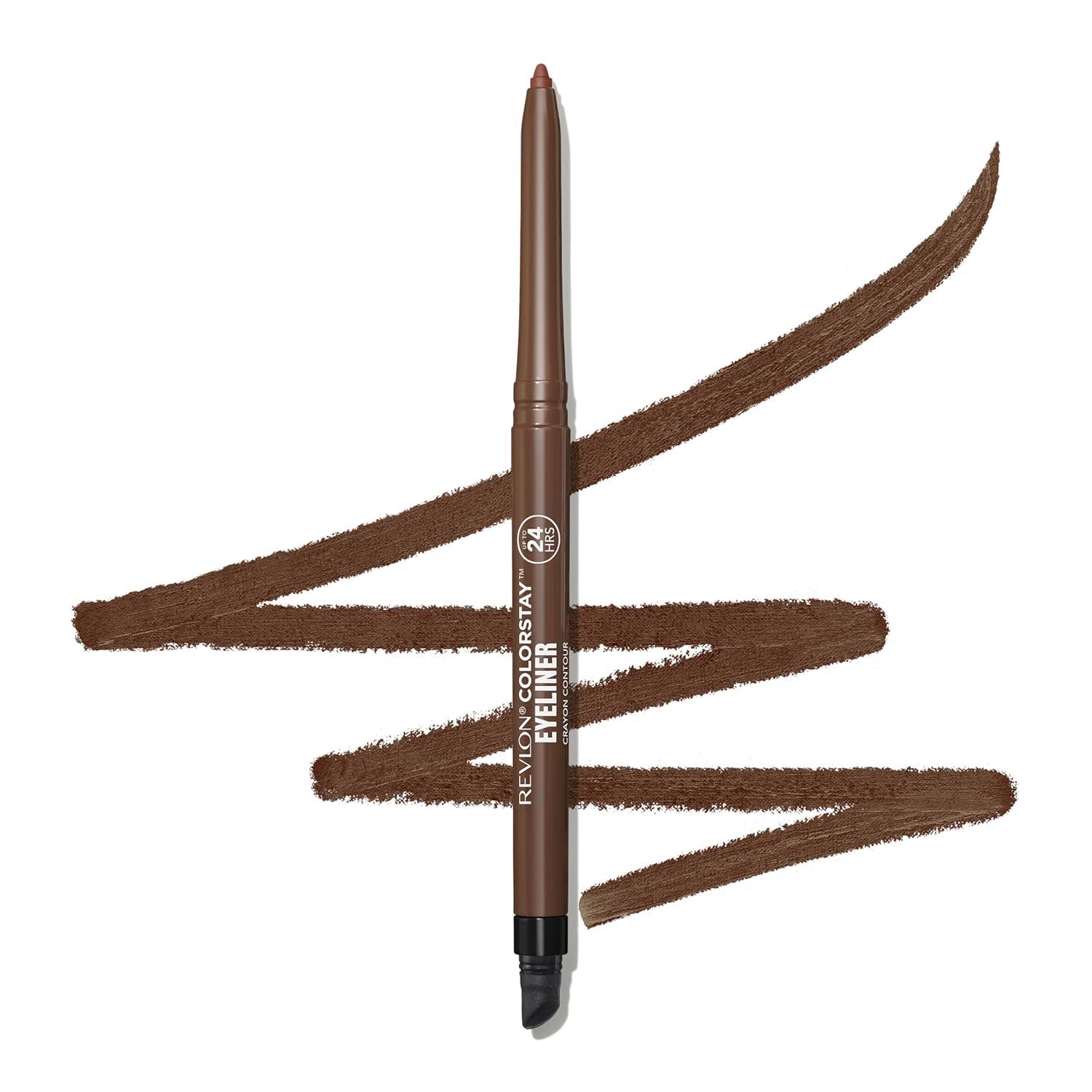 imageREVLON ColorStay Pencil Waterproof Eyeliner SmudgeProof Eye Makeup with BuiltIn Sharpener 212 Bronze 001 ozBrown