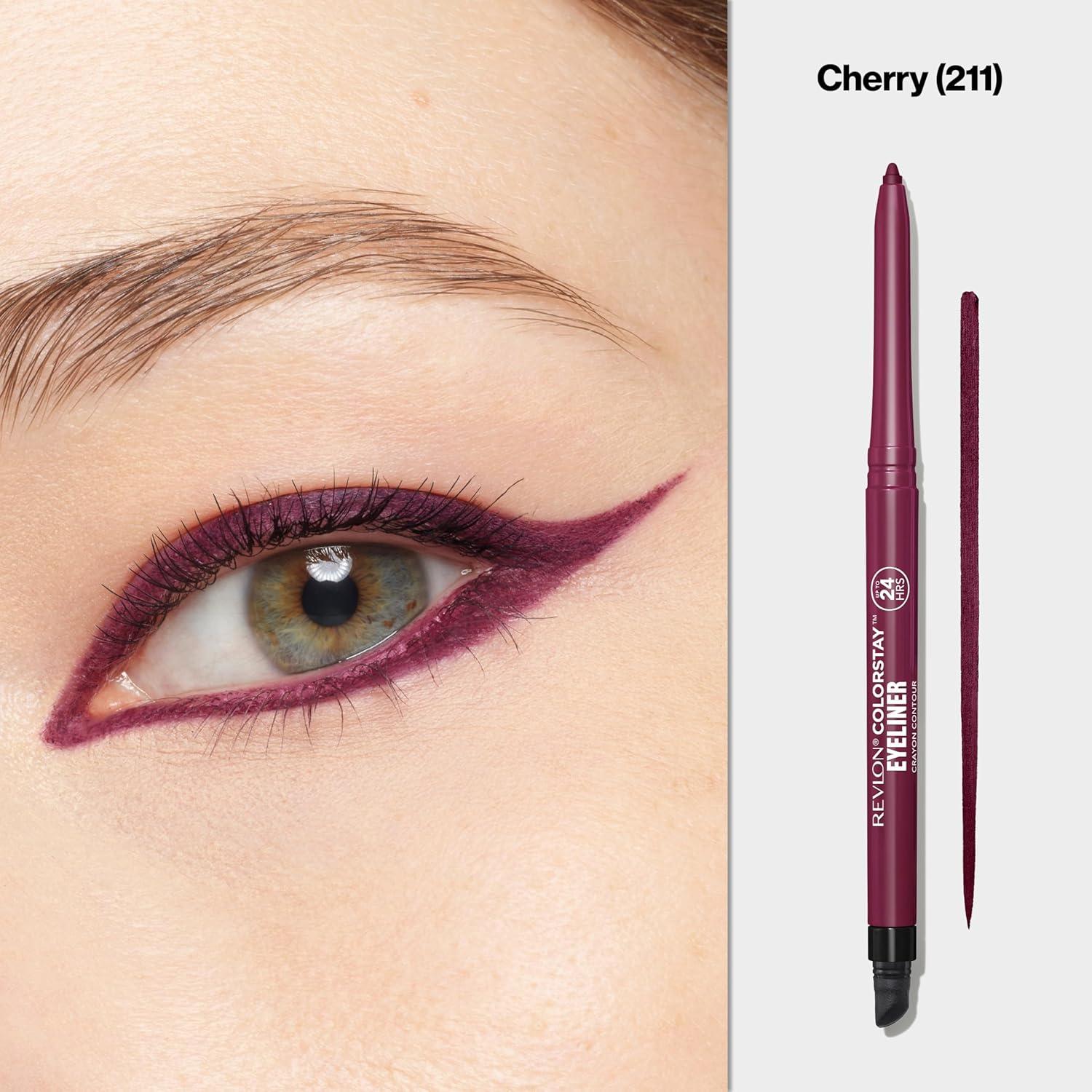 imageREVLON ColorStay Pencil Waterproof Eyeliner SmudgeProof Eye Makeup with BuiltIn Sharpener 212 Bronze 001 ozCherry