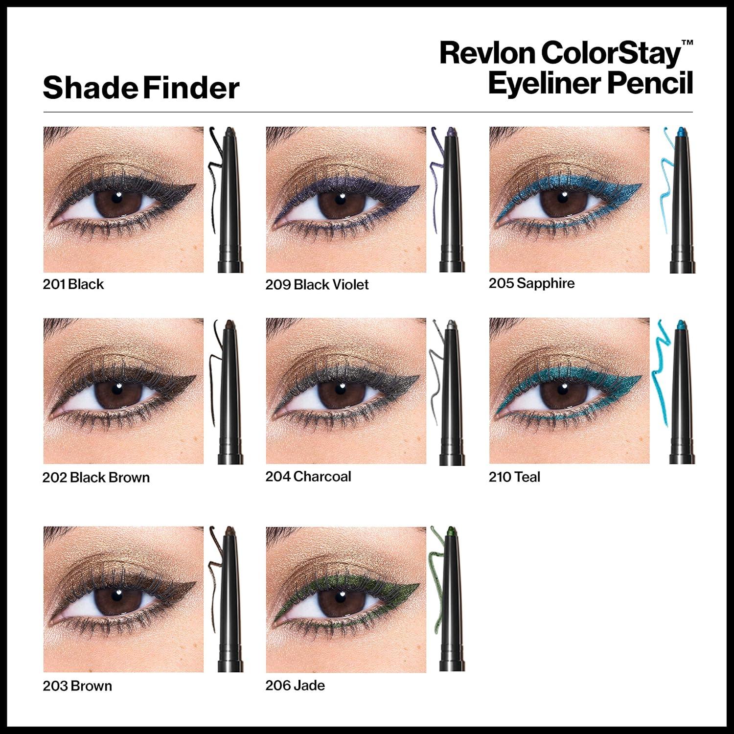 imageREVLON ColorStay Pencil Waterproof Eyeliner SmudgeProof Eye Makeup with BuiltIn Sharpener 212 Bronze 001 ozTEAL