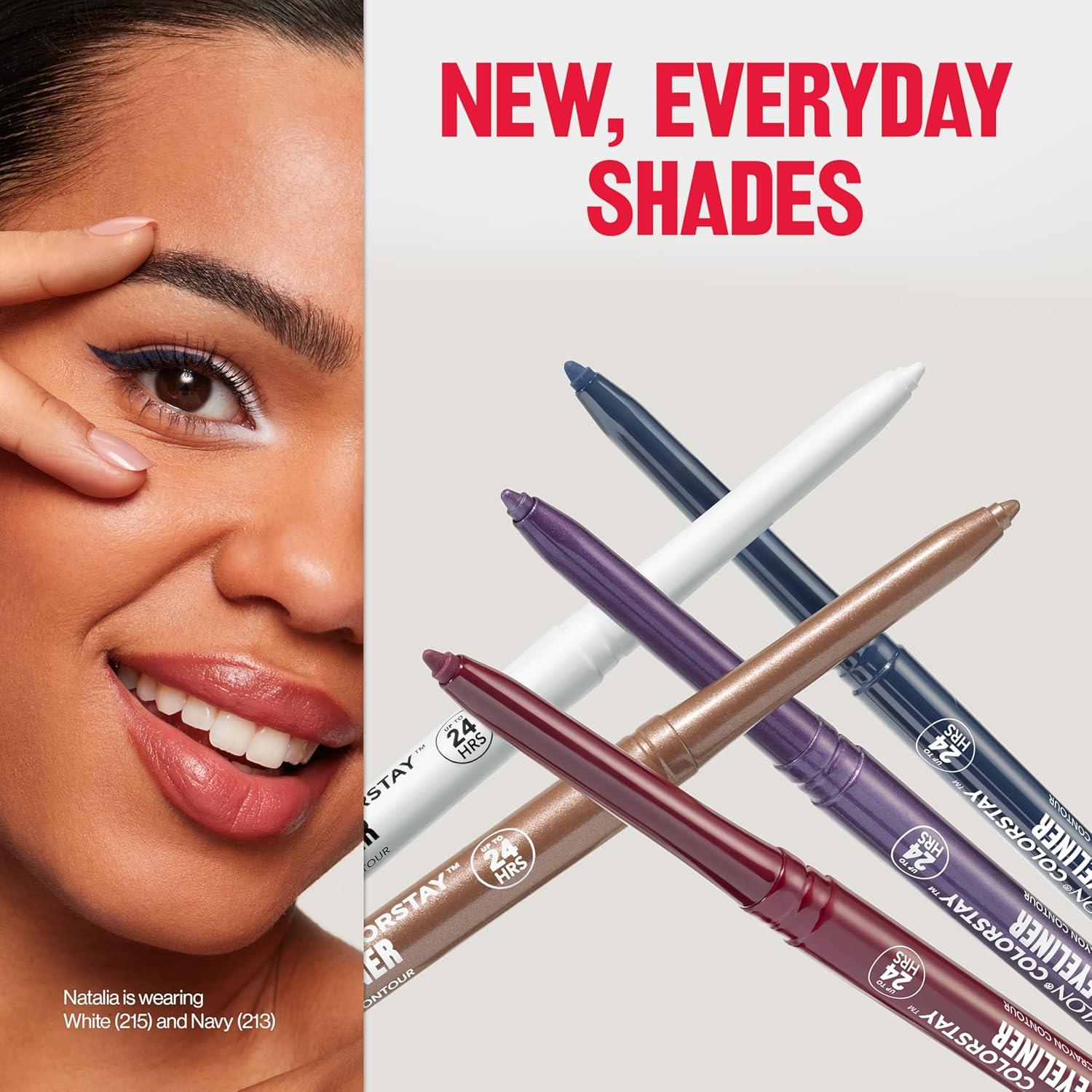 imageREVLON ColorStay Pencil Waterproof Eyeliner SmudgeProof Eye Makeup with BuiltIn Sharpener 212 Bronze 001 ozWhite