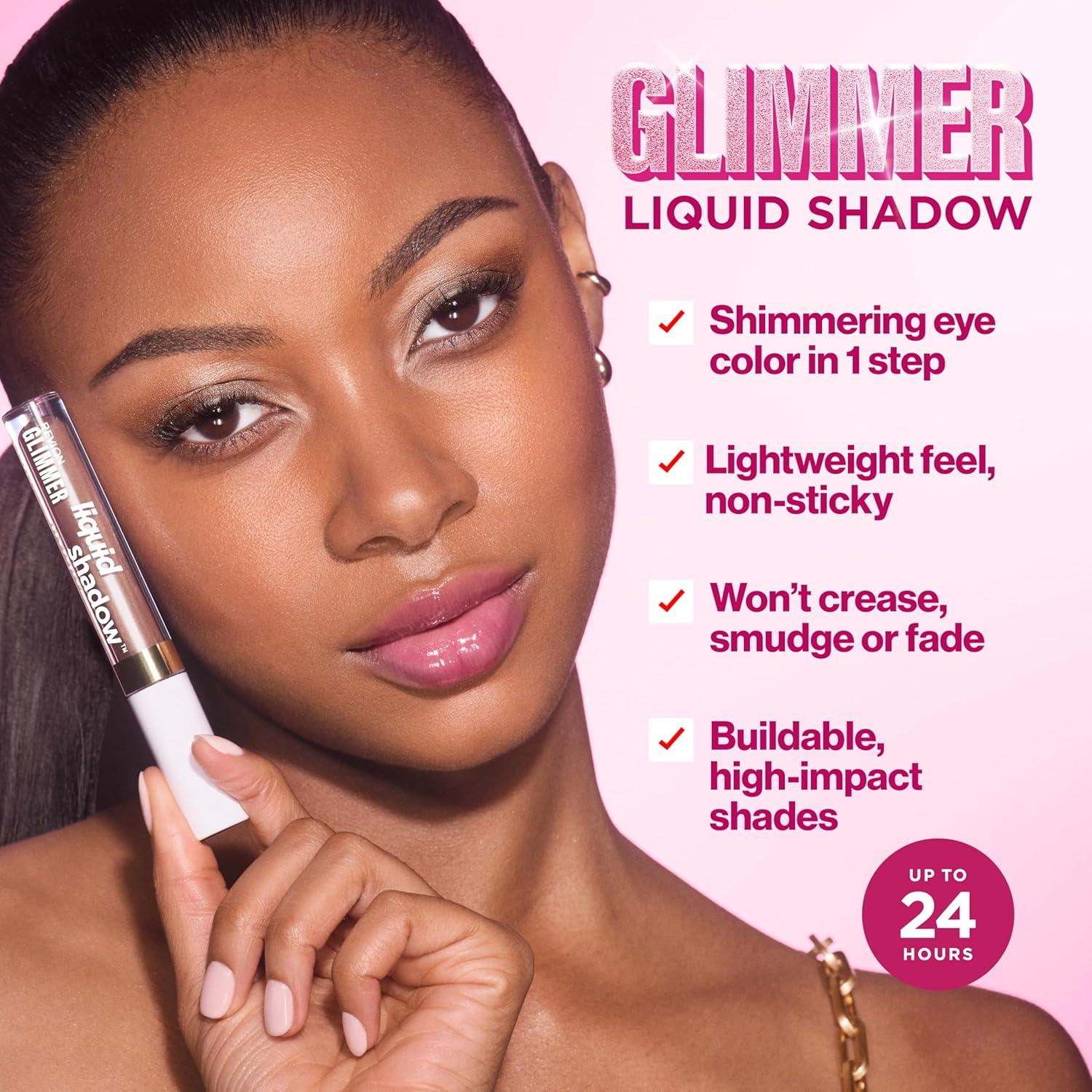 imageREVLON Glimmer Liquid Shadow SmudgeProof Shimmer Eyeshadow Makeup Long Lasting High Pigment 203 Spaced OutIn Your Orbit