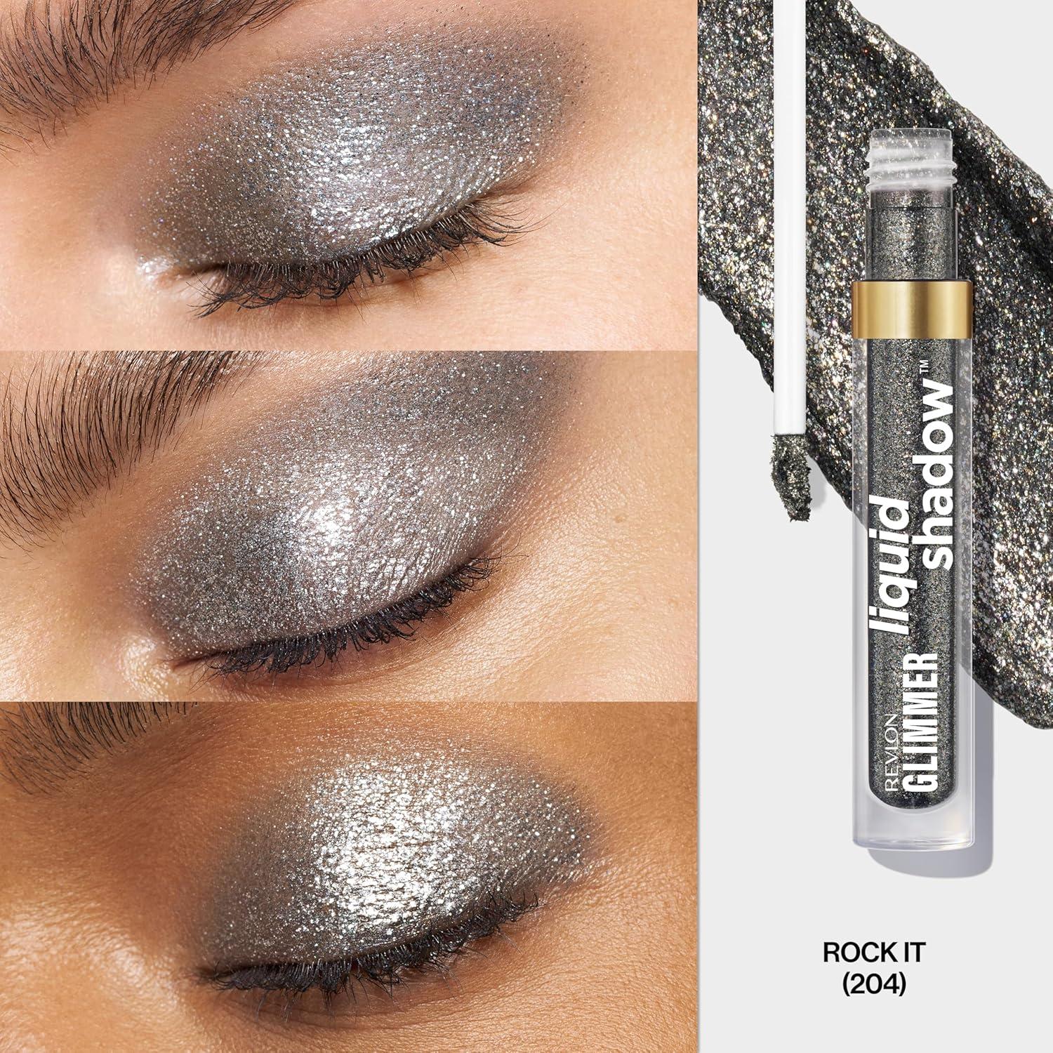 imageREVLON Glimmer Liquid Shadow SmudgeProof Shimmer Eyeshadow Makeup Long Lasting High Pigment 203 Spaced OutRockIT