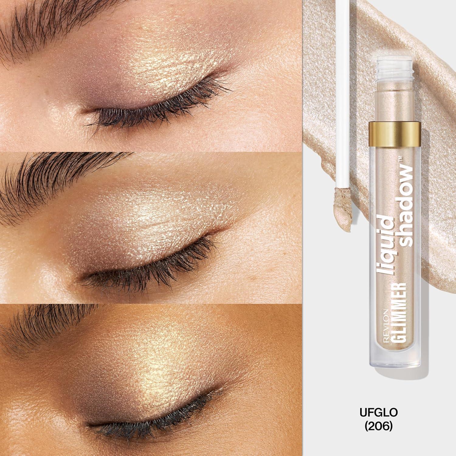 imageREVLON Glimmer Liquid Shadow SmudgeProof Shimmer Eyeshadow Makeup Long Lasting High Pigment 203 Spaced OutUFGlo