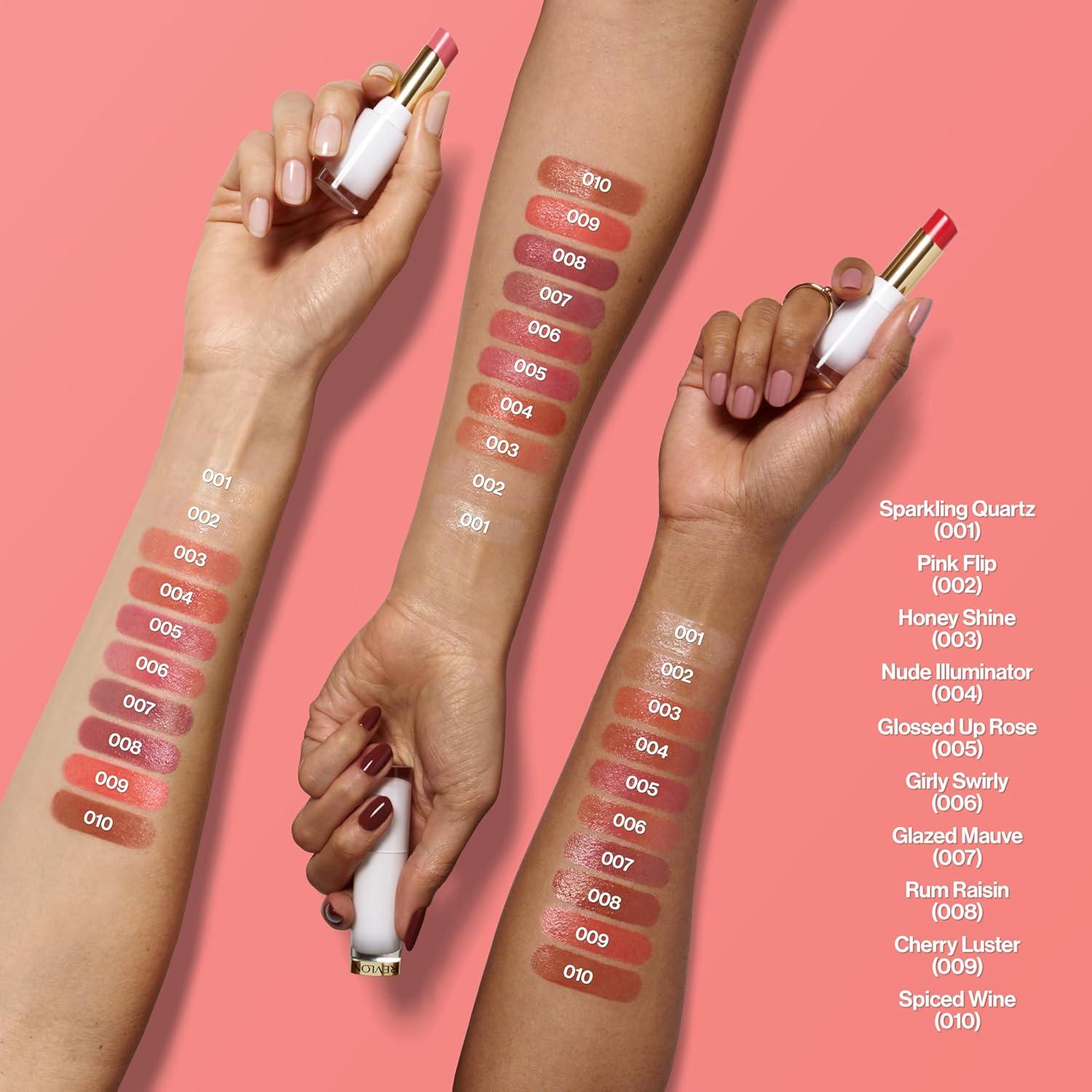 imageREVLON Super Lustrous Glass Shine Balm Hydrating Tinted Lipstick Sheer Glossy Shiny Finish 008 Rum Raisin 011 oz005 Glossed Up Rose