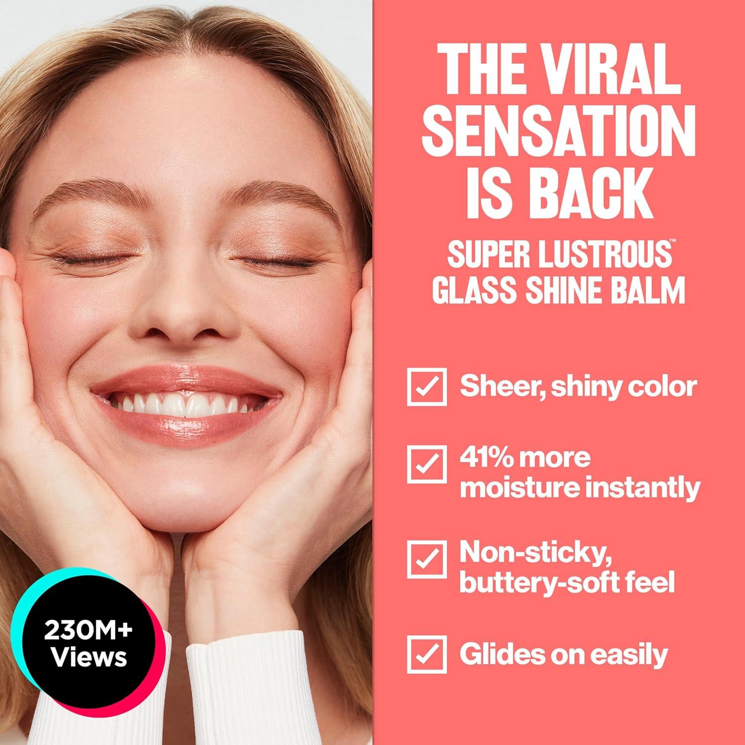 imageREVLON Super Lustrous Glass Shine Balm Hydrating Tinted Lipstick Sheer Glossy Shiny Finish 008 Rum Raisin 011 ozMulticolor