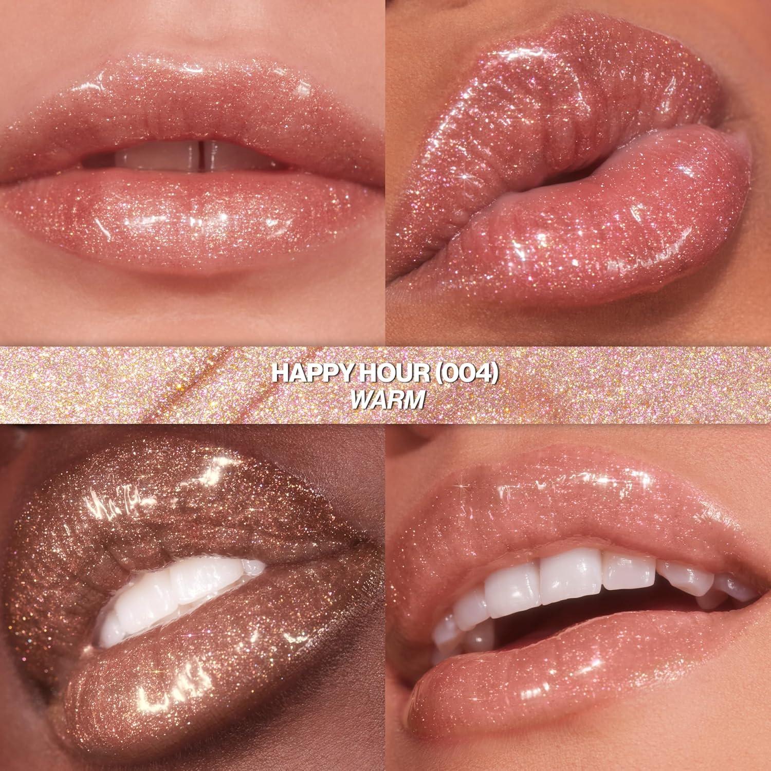 imageREVLON Super Lustrous Glimmer Gloss NonSticky Lip Gloss HighShine Finish PlantBased Glitter 006 Bronze Spark 013 fl oz004 Happy Hour