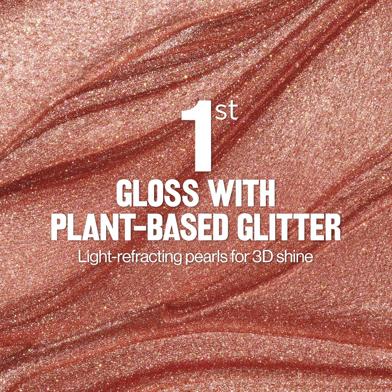 imageREVLON Super Lustrous Glimmer Gloss NonSticky Lip Gloss HighShine Finish PlantBased Glitter 006 Bronze Spark 013 fl oz005 Glazed Almond