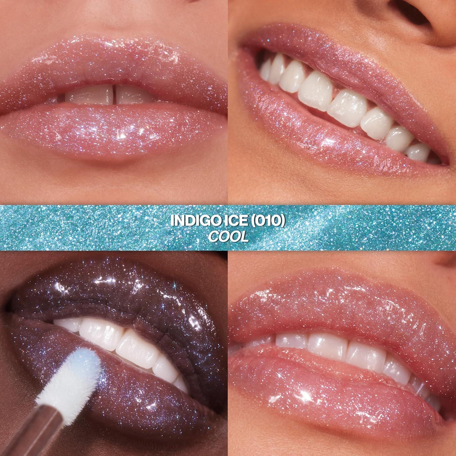 imageREVLON Super Lustrous Glimmer Gloss NonSticky Lip Gloss HighShine Finish PlantBased Glitter 006 Bronze Spark 013 fl oz010 Indigo Ice