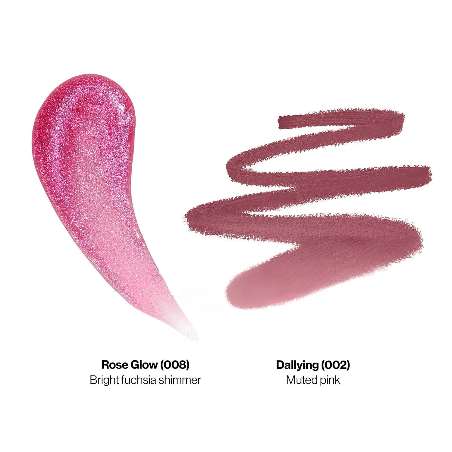 imageREVLON Super Lustrous Glimmer Gloss NonSticky Lip Gloss HighShine Finish PlantBased Glitter 006 Bronze Spark 013 fl ozRose Glow Dallying