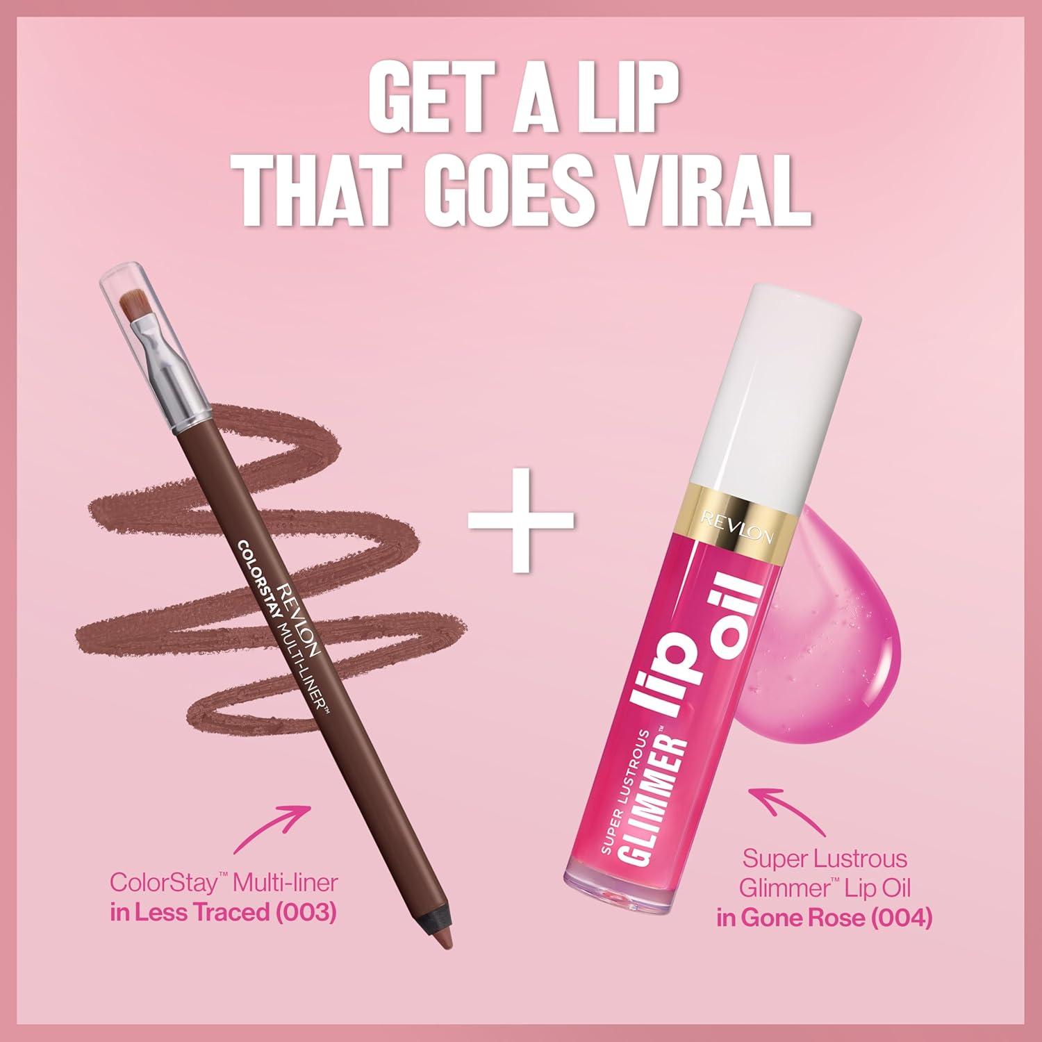 imageREVLON Super Lustrous Glimmer Lip Oil Moisturizing ampamp Tinted Shiny Finish Made with PlantBased Squalane 003 Glow Mama 013 fl oz001 Candy Hearts