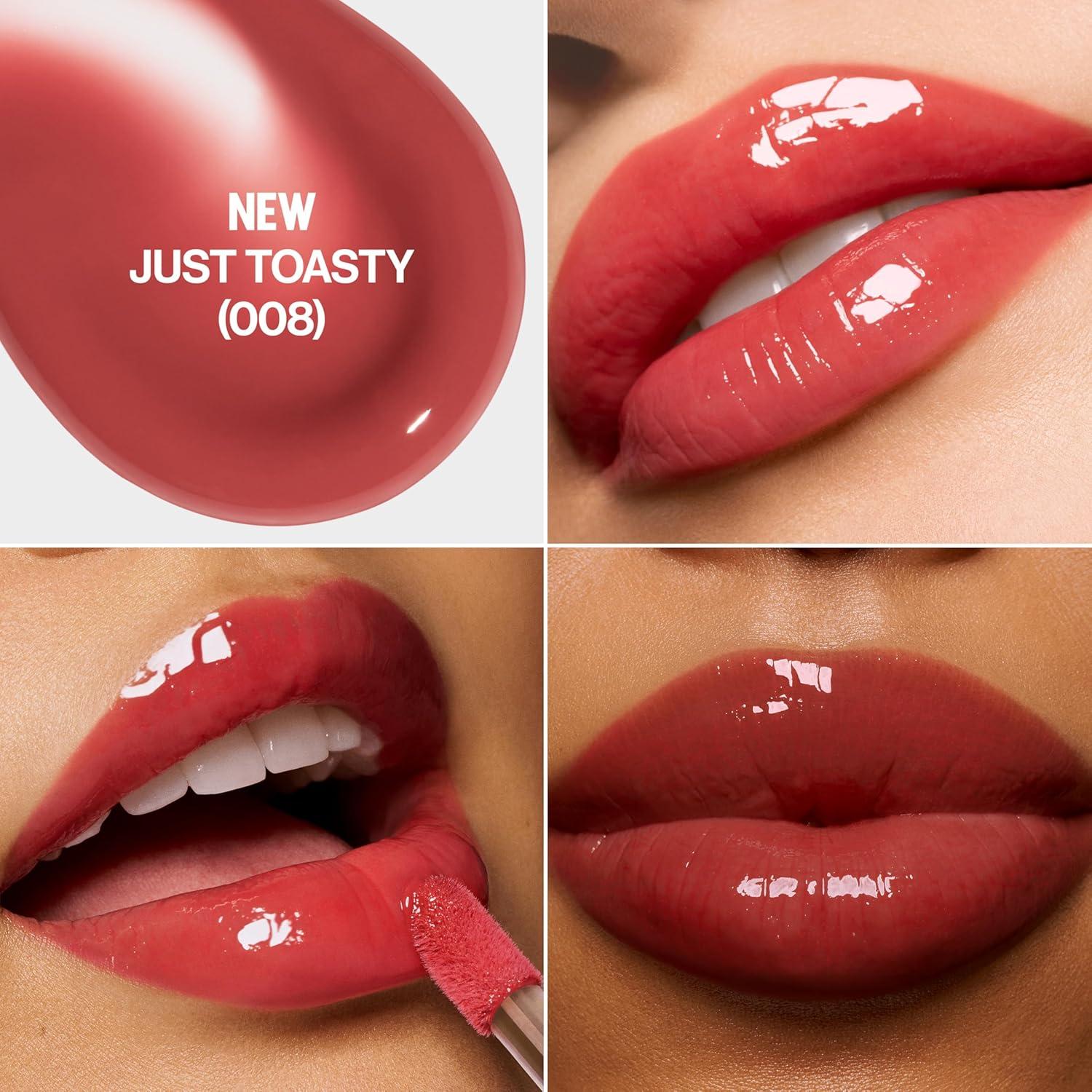 imageREVLON Super Lustrous Glimmer Lip Oil Moisturizing ampamp Tinted Shiny Finish Made with PlantBased Squalane 003 Glow Mama 013 fl oz008 Just Toasty