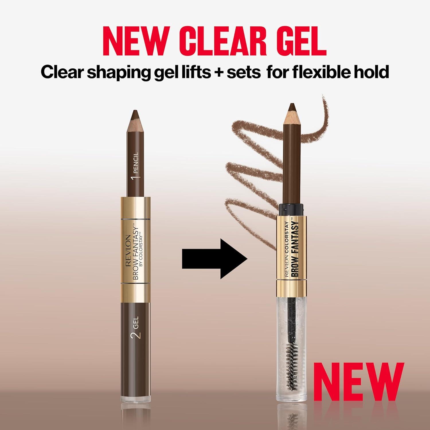 imageRevlon ColorStay Brow Fantasy All In One Eyebrow Powder Pencil with Shaping Clear Gel Gel Infused with Panthenol Smudgeproof 16HR Visibly Full Brows 001 Ash BlondeSoft Brown