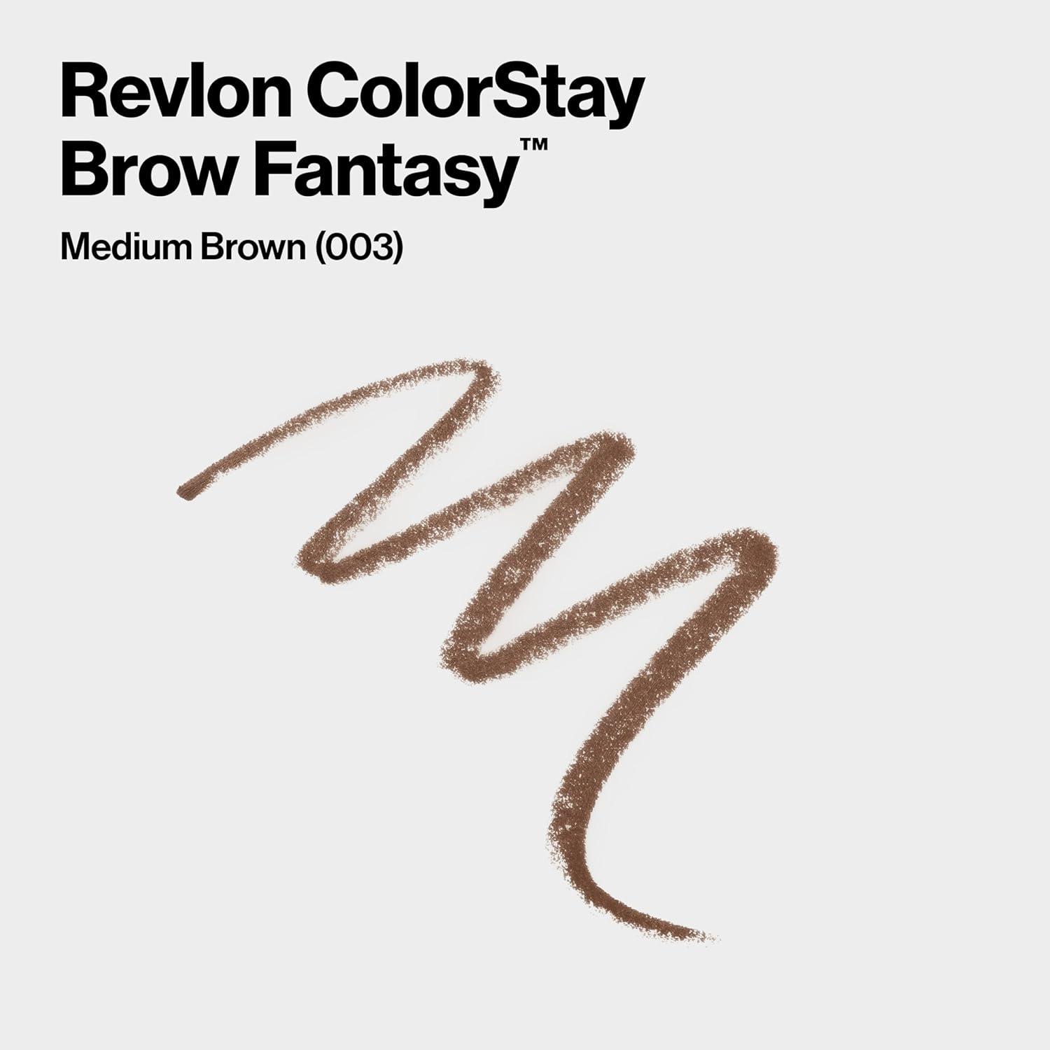 imageRevlon ColorStay Brow Fantasy All In One Eyebrow Powder Pencil with Shaping Clear Gel Gel Infused with Panthenol Smudgeproof 16HR Visibly Full Brows 001 Ash BlondeMedium Brown