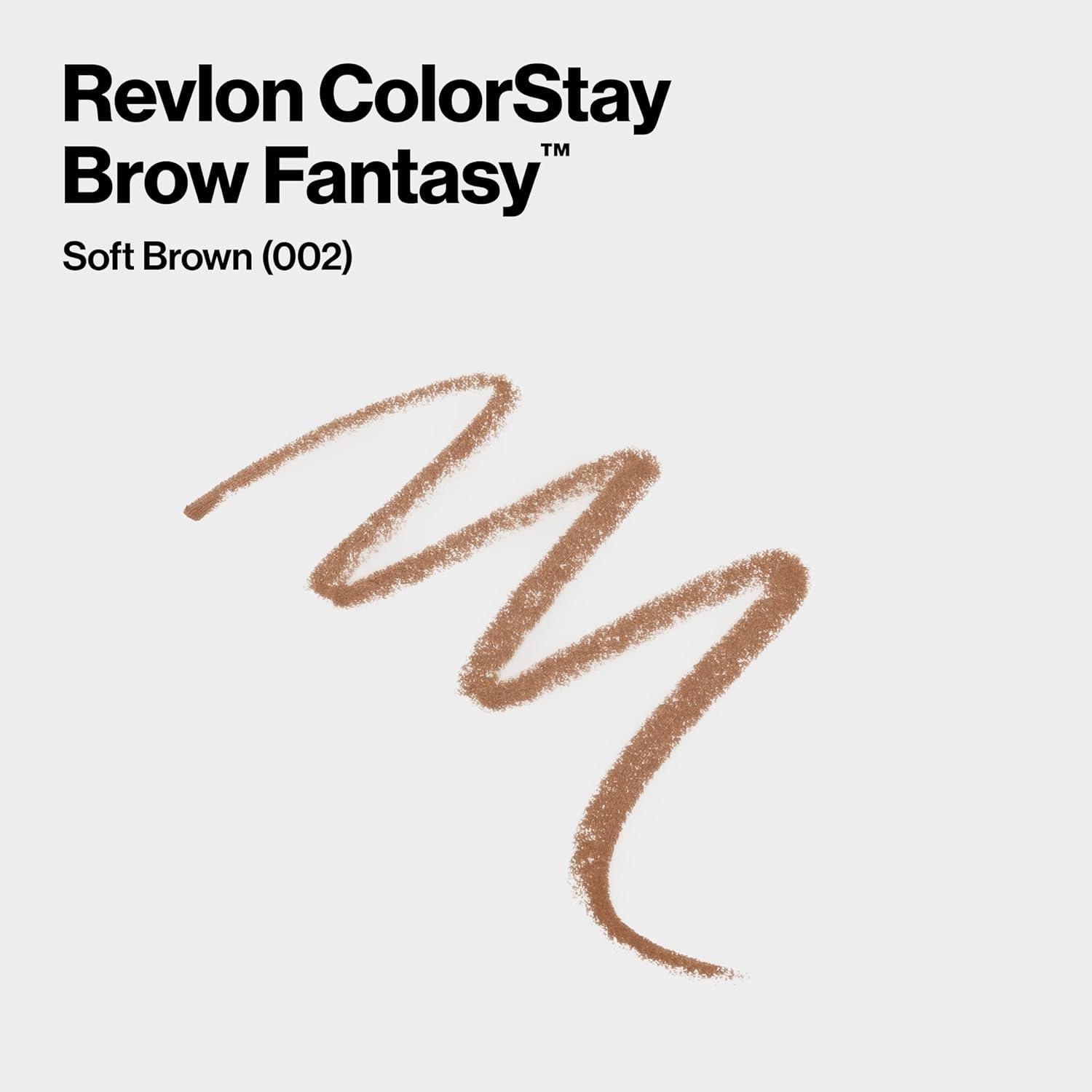 imageRevlon ColorStay Brow Fantasy All In One Eyebrow Powder Pencil with Shaping Clear Gel Gel Infused with Panthenol Smudgeproof 16HR Visibly Full Brows 001 Ash BlondeSoft Brown