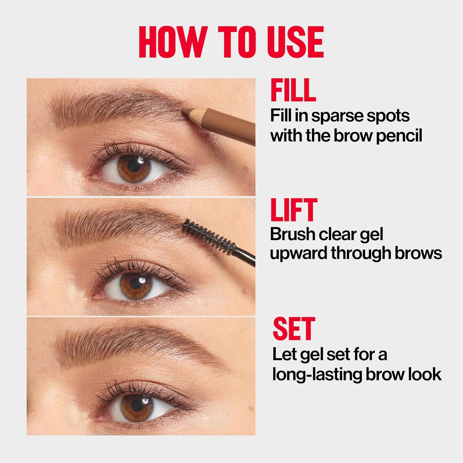 imageRevlon ColorStay Brow Fantasy All In One Eyebrow Powder Pencil with Shaping Clear Gel Gel Infused with Panthenol Smudgeproof 16HR Visibly Full Brows 001 Ash BlondeAsh Blonde