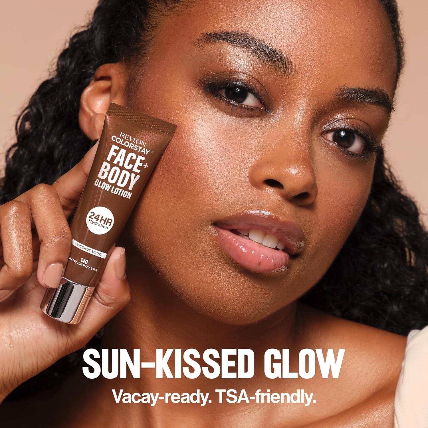 imageRevlon ColorStay Face ampamp Body Glow Lotion Hydrating Glow Moisturizer 24HR Hydration Illuminating Luminizing Shimmer 120 Its Giving Sun140 In My Bronze Era