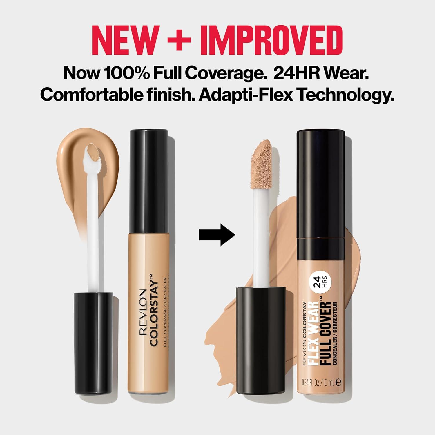 imageRevlon ColorStay Flex Wear Full Cover NonCreasing Concealer Infused with Hyaluronic Acid ampamp Vitamin E Flexible Longwear 060 Deep 034 Fl OzVanilla