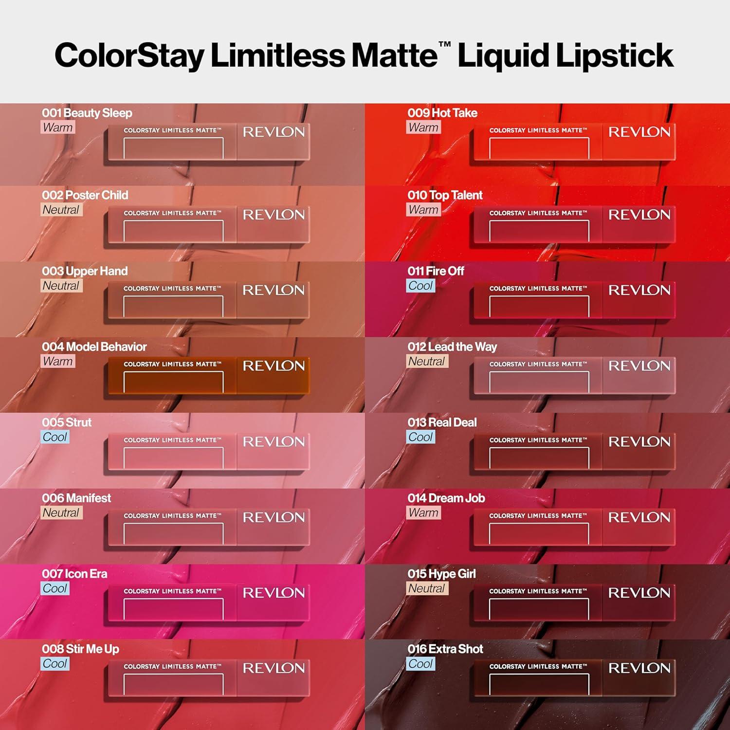 imageRevlon ColorStay Limitless Matte Liquid Lipstick Vegan Formula NoBudge Longwear Lip Color Long Lasting LightweightComfortable Waterproof 005 Strut 017 fl oz010 Top Talent