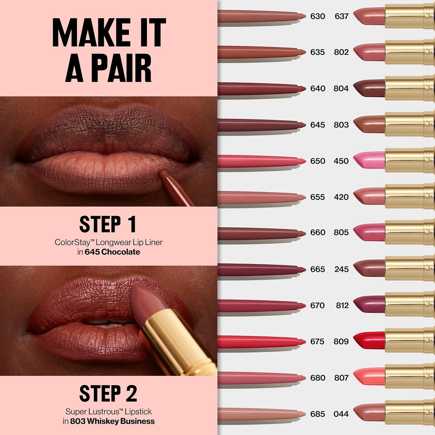 imageRevlon Colorstay Lip Liner Makeup with BuiltinSharpener Longwear Rich Colors Smooth Application 660 Mauve 001 oz635 Sienna