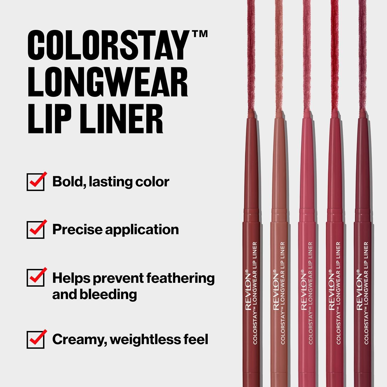 imageRevlon Colorstay Lip Liner Makeup with BuiltinSharpener Longwear Rich Colors Smooth Application 660 Mauve 001 oz640 Raisin