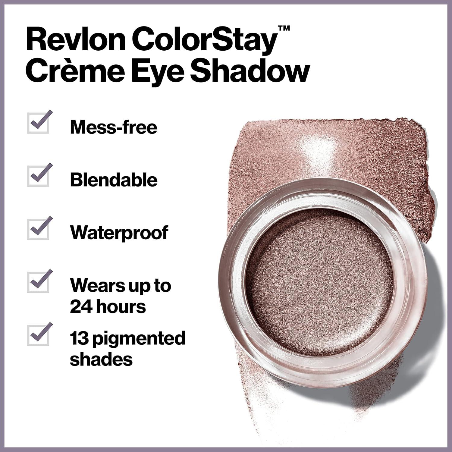 imageRevlon Crme Eyeshadow ColorStay 24 Hour Eye Makeup Highly Pigmented Cream Formula in Blendable Matte ampamp Shimmer Finishes 705 Crme Brle 018 OzVanilla