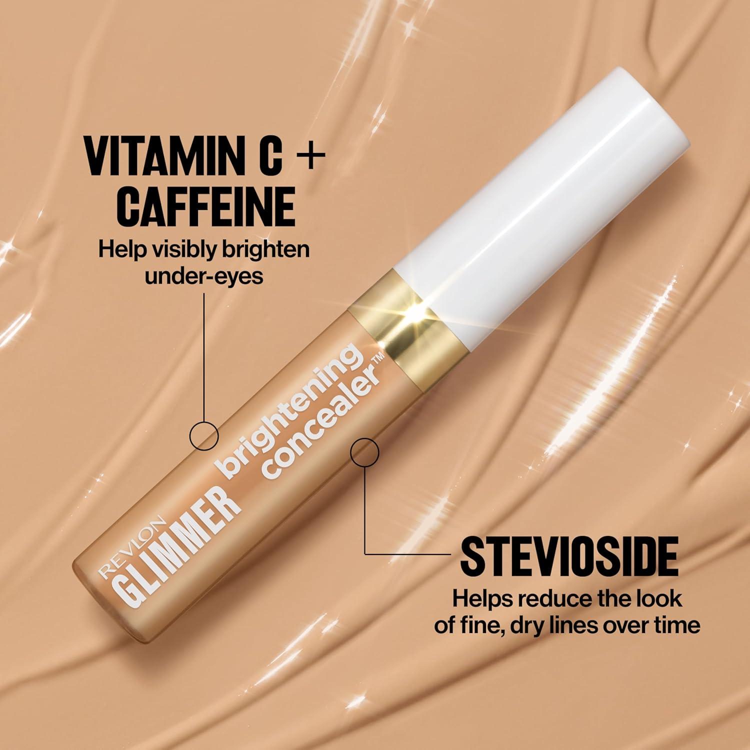 imageRevlon Glimmer Brightening Concealer Liquid Under Eye Makeup Made with Caffeine Vitamin C ampamp Stevioside 165 03 fl oz175