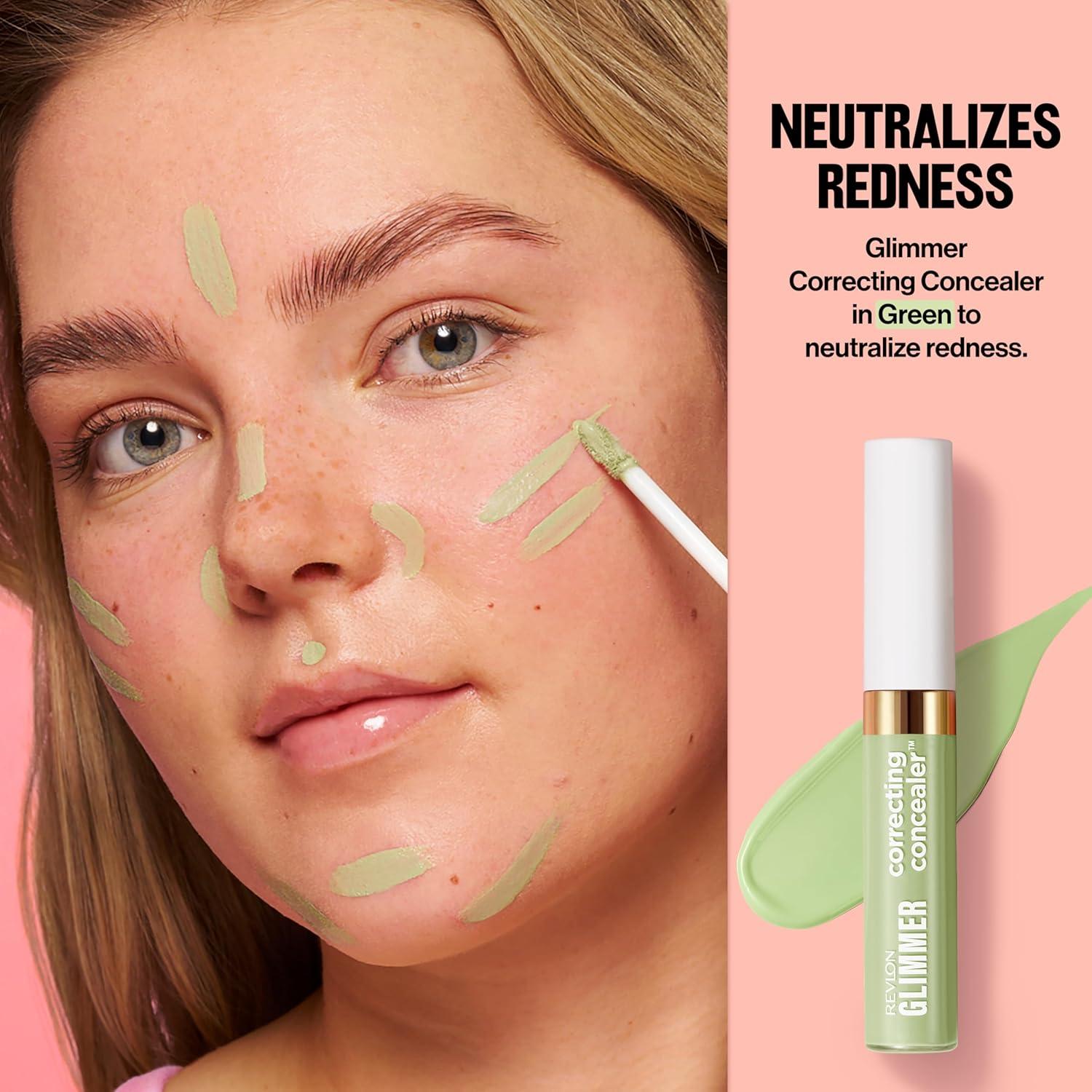 imageRevlon Glimmer Brightening Concealer Liquid Under Eye Makeup Made with Caffeine Vitamin C ampamp Stevioside 165 03 fl ozGreen