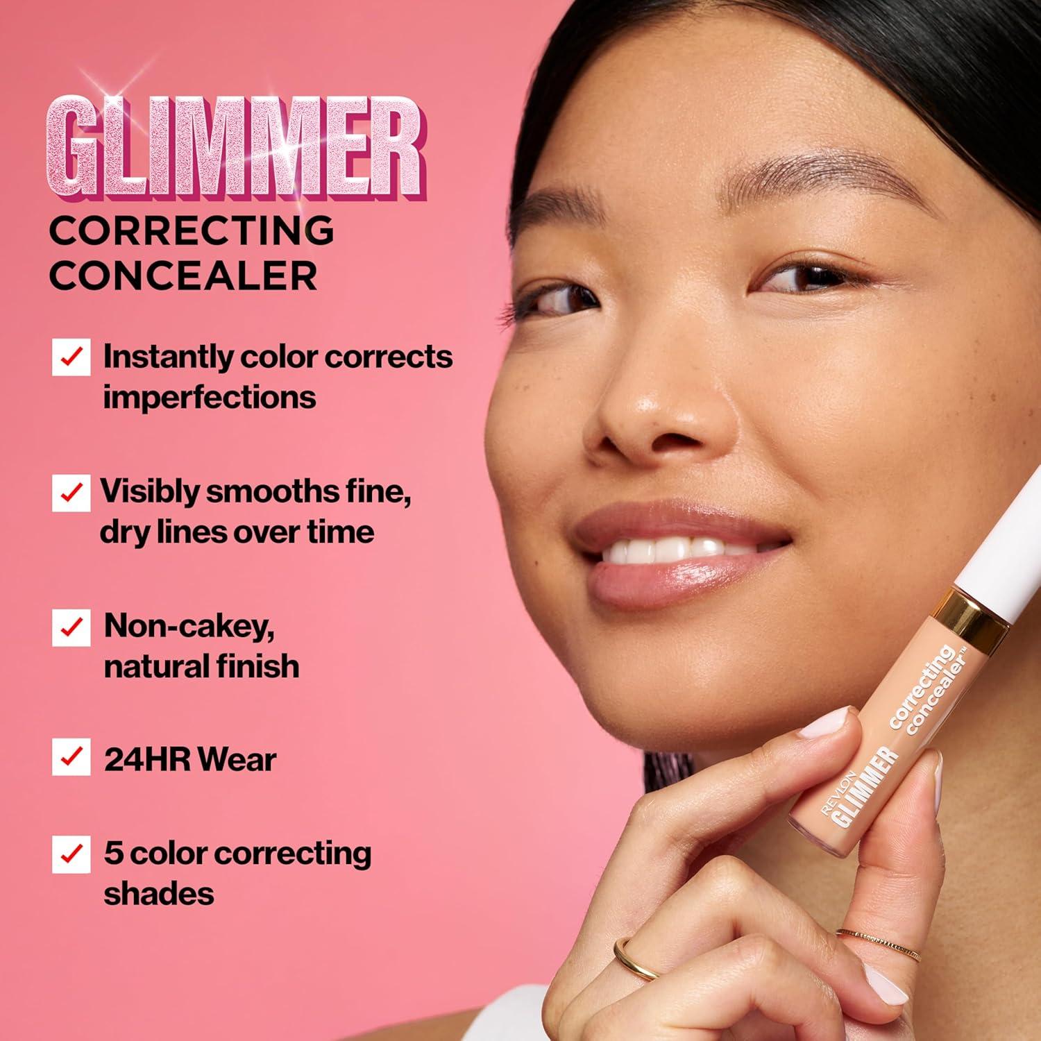 imageRevlon Glimmer Brightening Concealer Liquid Under Eye Makeup Made with Caffeine Vitamin C ampamp Stevioside 165 03 fl ozPeach