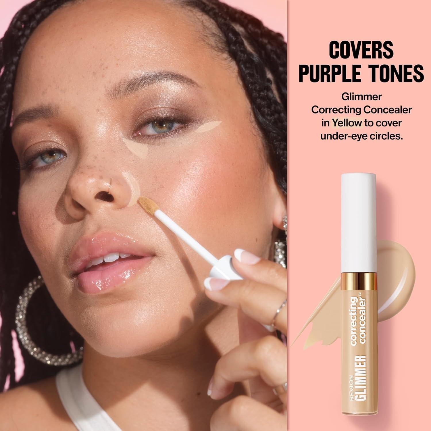 imageRevlon Glimmer Brightening Concealer Liquid Under Eye Makeup Made with Caffeine Vitamin C ampamp Stevioside 165 03 fl ozYellow