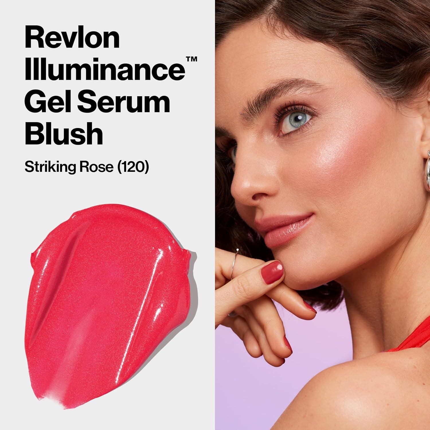 imageRevlon Illuminance Gel Serum Blush Visibly Plump Cheeks Dewy Finish and Hydrates All Day 120 Striking Rose 037 fl ozStriking Rose