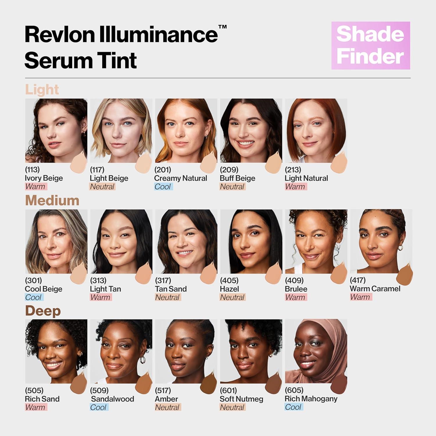 imageRevlon Illuminance Tinted Serum Triple Hyaluronic Acid Evens Out Skin Tone Over Time and Hydrates All Day SPF 15 417 Warm Caramel 094 fl ozLight Natural