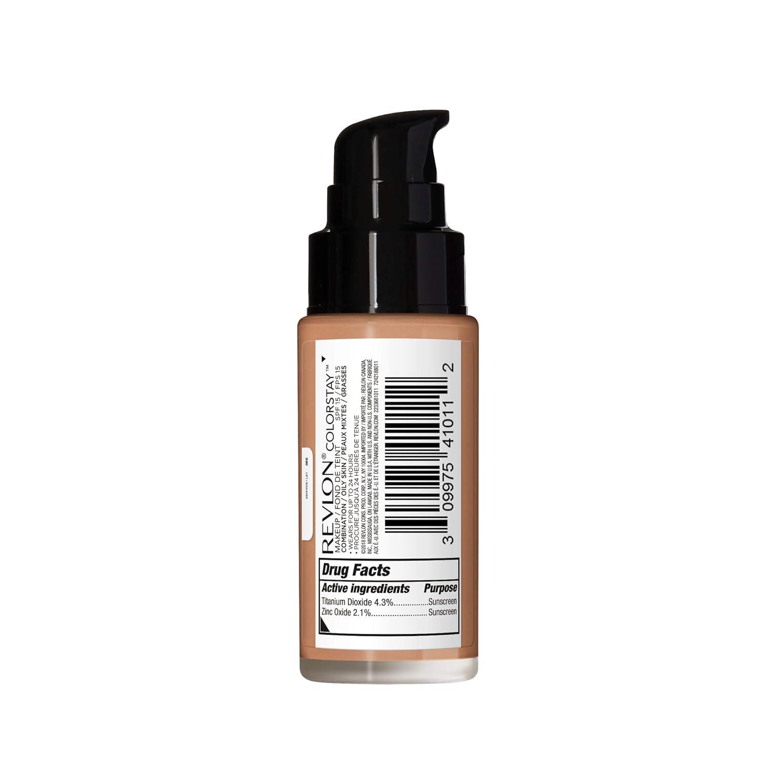imageRevlon Liquid Foundation ColorStay Face Makeup for Combination ampamp Oily Skin SPF 15 MediumFull Coverage with Matte Finish Light Honey 260 10 oz330 Natural Tan