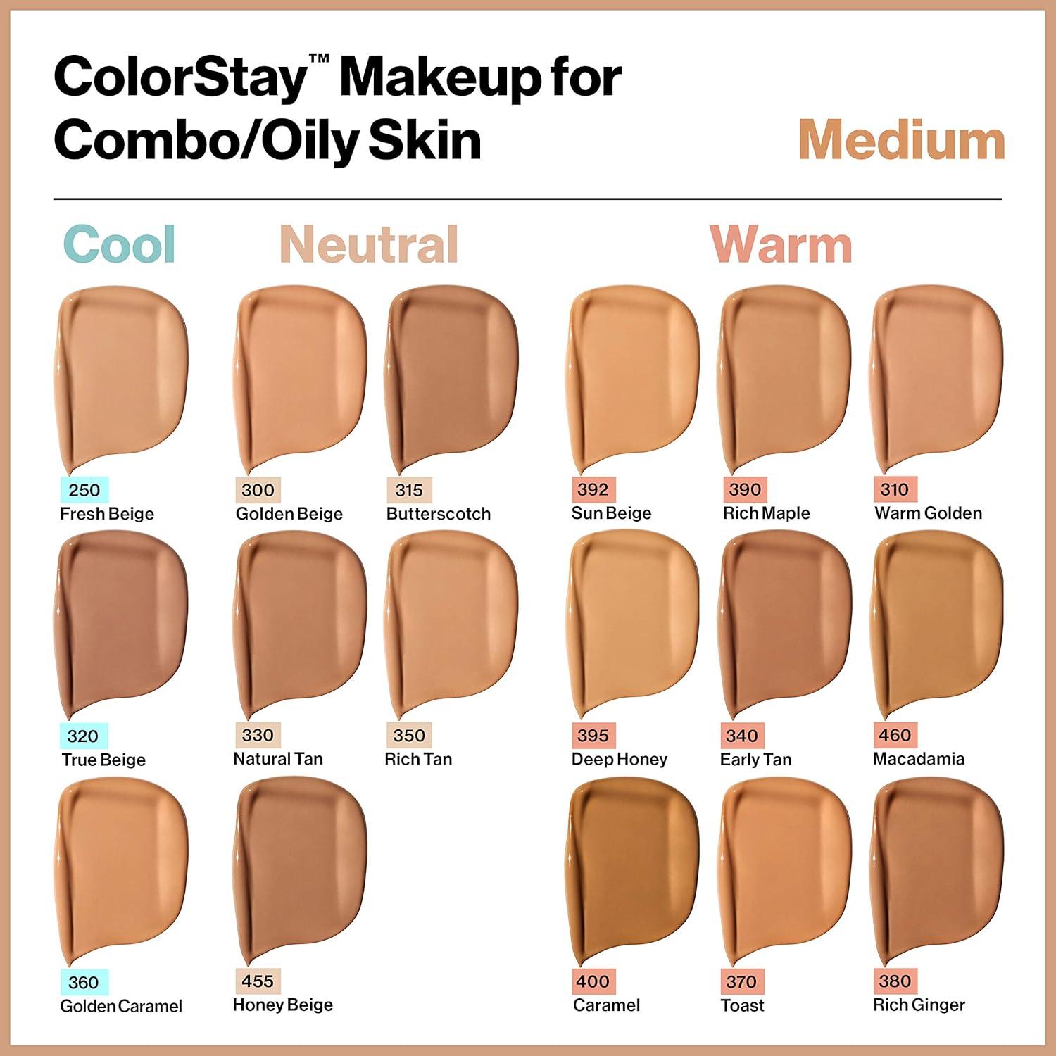 imageRevlon Liquid Foundation ColorStay Face Makeup for Combination ampamp Oily Skin SPF 15 MediumFull Coverage with Matte Finish Light Honey 260 10 oz330 Natural Tan