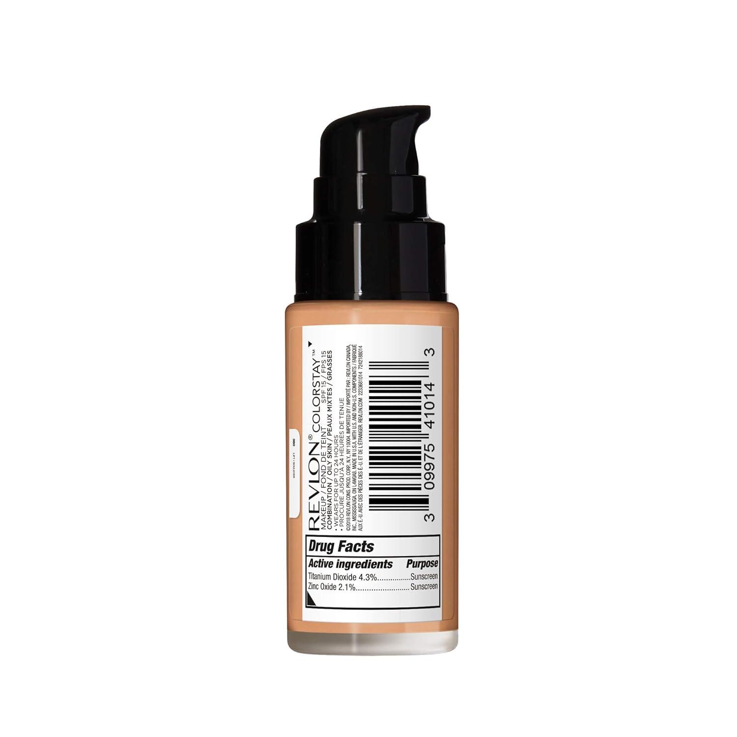 imageRevlon Liquid Foundation ColorStay Face Makeup for Combination ampamp Oily Skin SPF 15 MediumFull Coverage with Matte Finish Light Honey 260 10 oz360 Golden Caramel