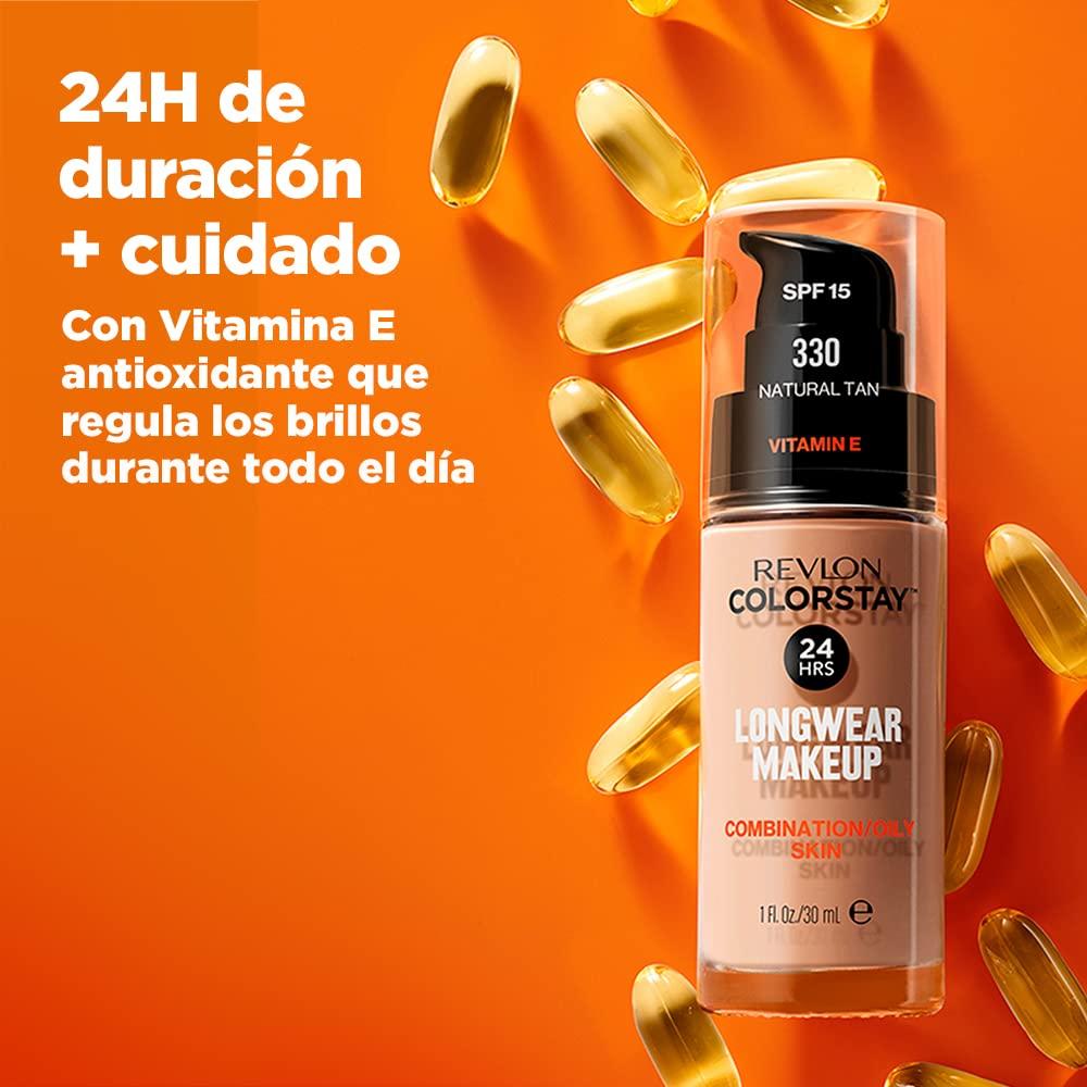 imageRevlon Liquid Foundation ColorStay Face Makeup for Combination ampamp Oily Skin SPF 15 MediumFull Coverage with Matte Finish Light Honey 260 10 ozTan