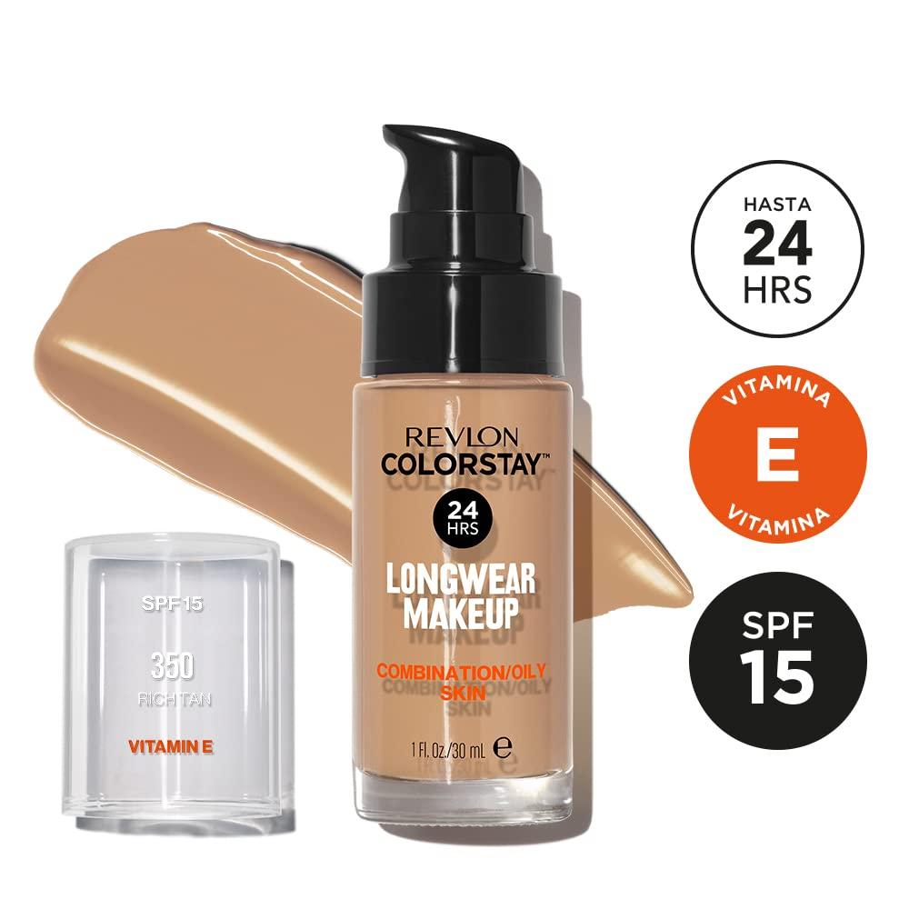 imageRevlon Liquid Foundation ColorStay Face Makeup for Combination ampamp Oily Skin SPF 15 MediumFull Coverage with Matte Finish Light Honey 260 10 ozTan