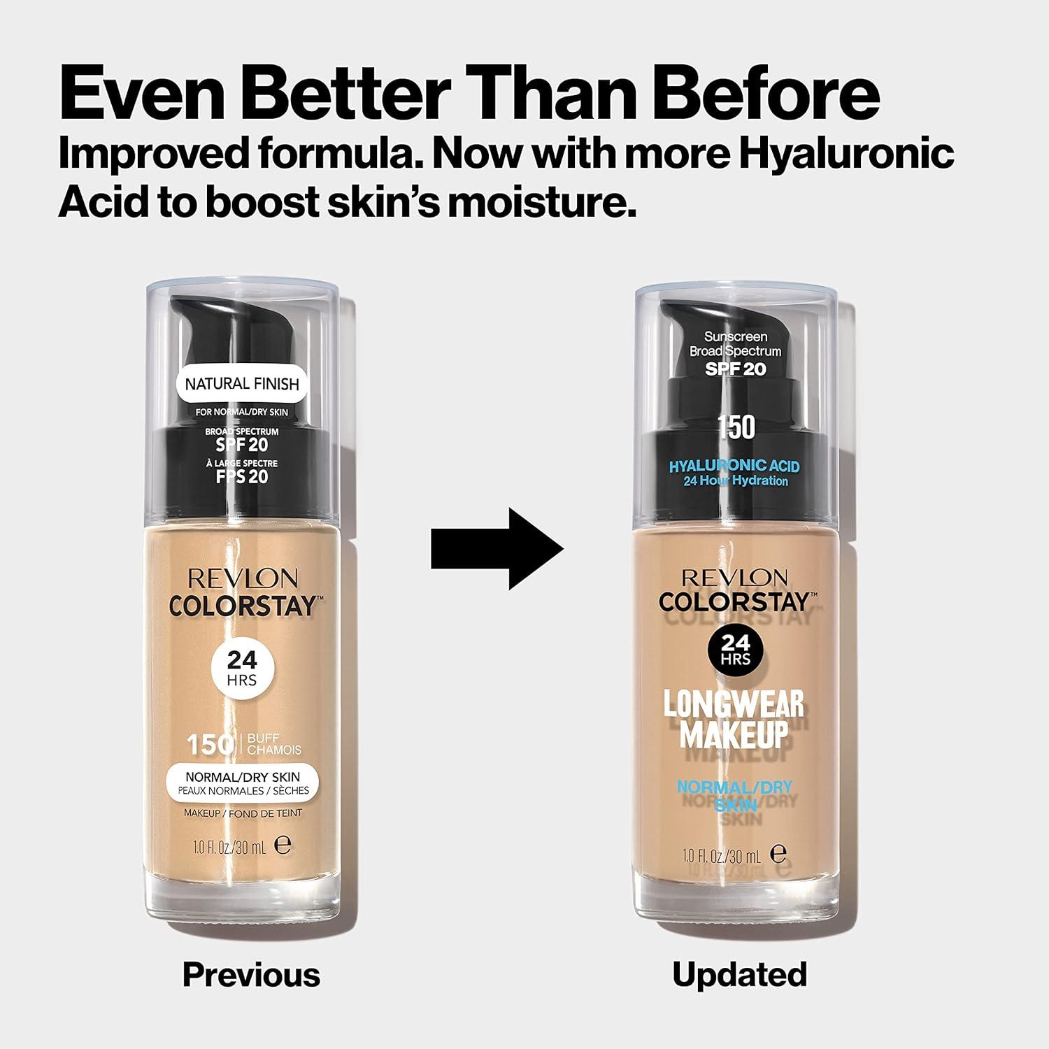 imageRevlon Liquid Foundation ColorStay Face Makeup for Normal ampamp Dry Skin SPF 20 Longwear MediumFull Coverage with Natural Finish 110 Ivory 1 fl oz400 Caramel