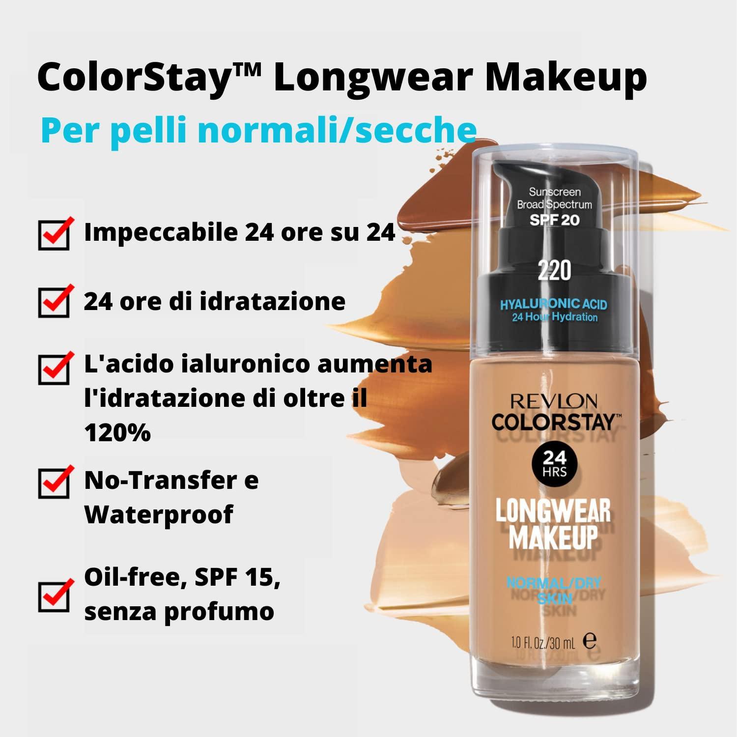 imageRevlon Liquid Foundation ColorStay Face Makeup for Normal ampamp Dry Skin SPF 20 Longwear MediumFull Coverage with Natural Finish 110 Ivory 1 fl ozNatural Tan