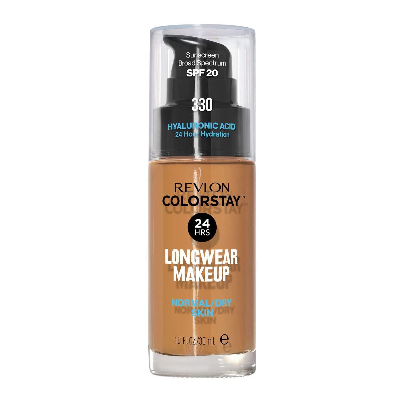 imageRevlon Liquid Foundation ColorStay Face Makeup for Normal ampamp Dry Skin SPF 20 Longwear MediumFull Coverage with Natural Finish 110 Ivory 1 fl ozNatural Tan