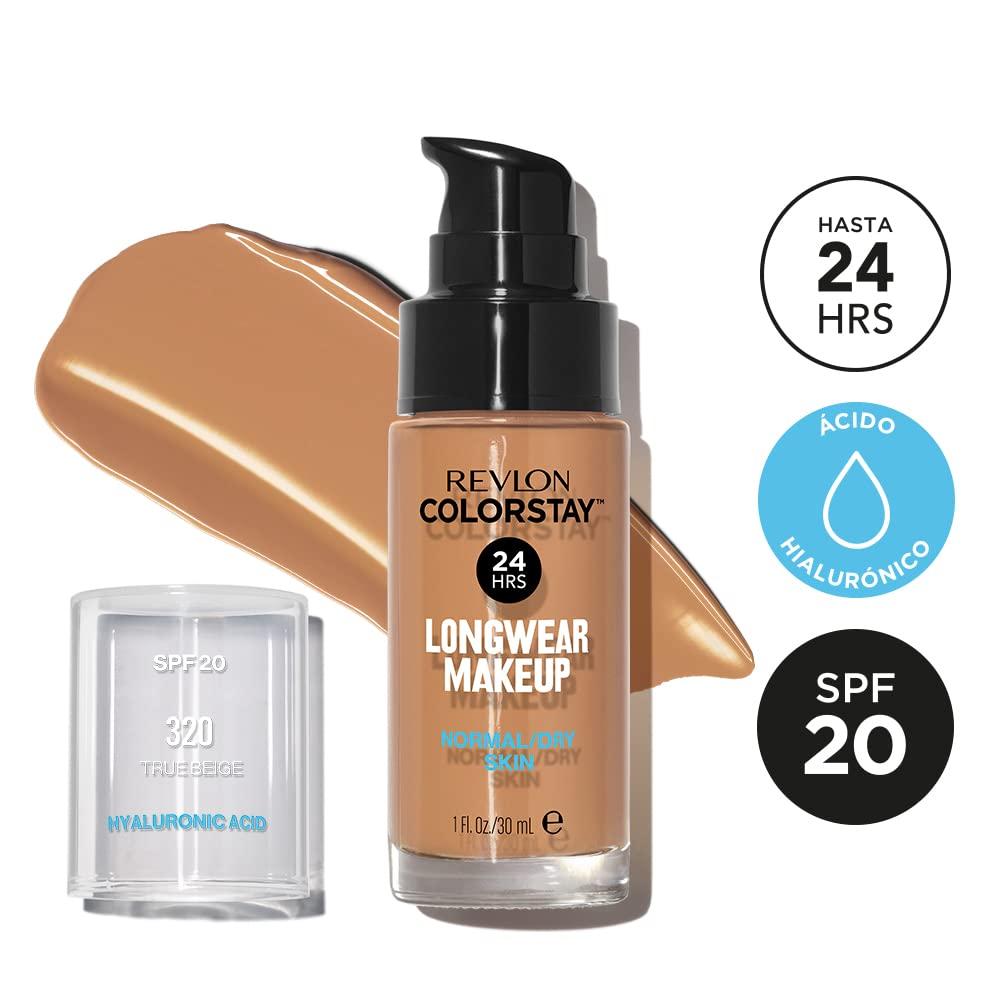 imageRevlon Liquid Foundation ColorStay Face Makeup for Normal ampamp Dry Skin SPF 20 Longwear MediumFull Coverage with Natural Finish 110 Ivory 1 fl ozTrue Beige