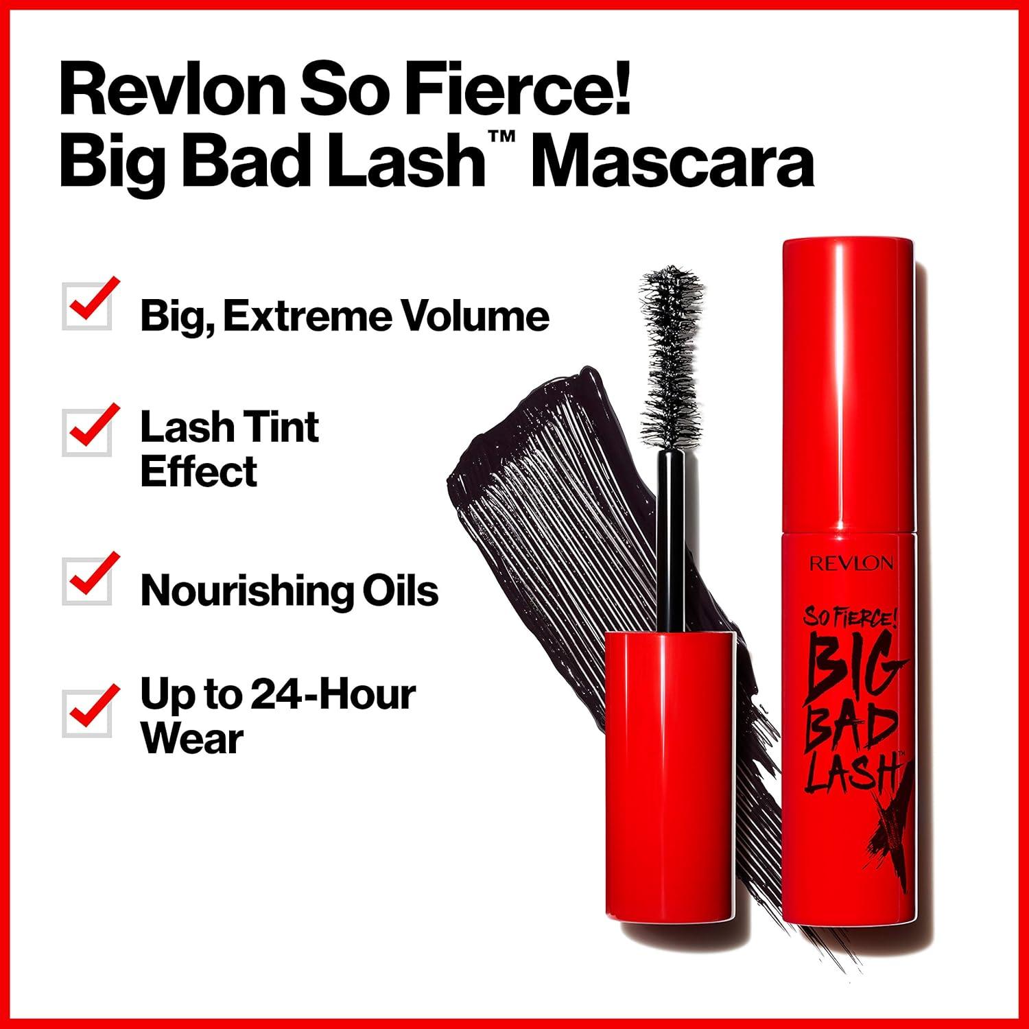 imageRevlon Mascara So Fierce Big Bad Lash Eye Makeup Volumizing Lasts up to 24 Hours No Clump SmudgeProof FlakeFree 760 Blackest Black 034 fl ozBlackest Black