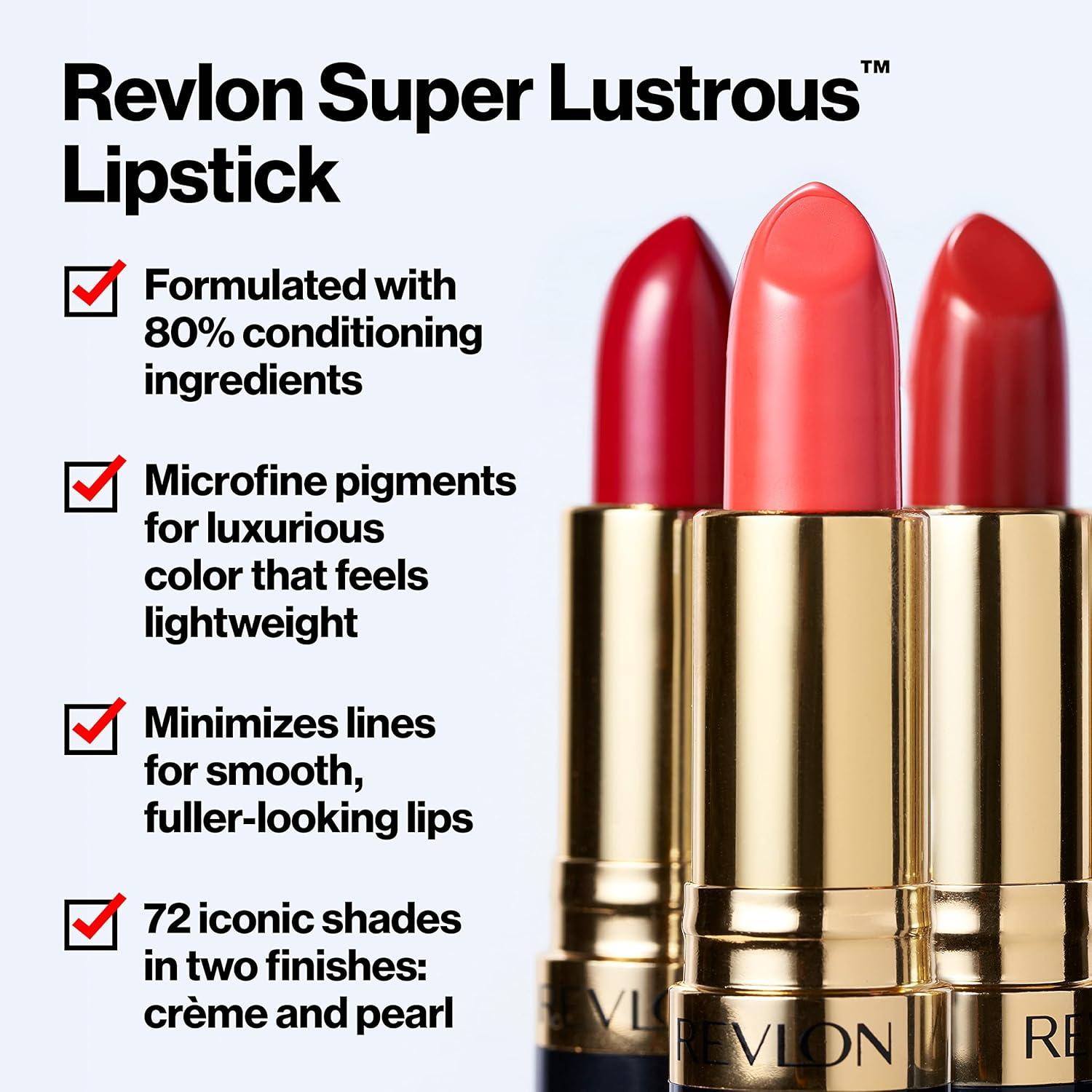 imageRevlon Super Lustrous Lipstick Creamy Formula For Soft FullerLooking Lips Moisturized Feel 778 Pink Promise 015 oz030 Pink Pearl