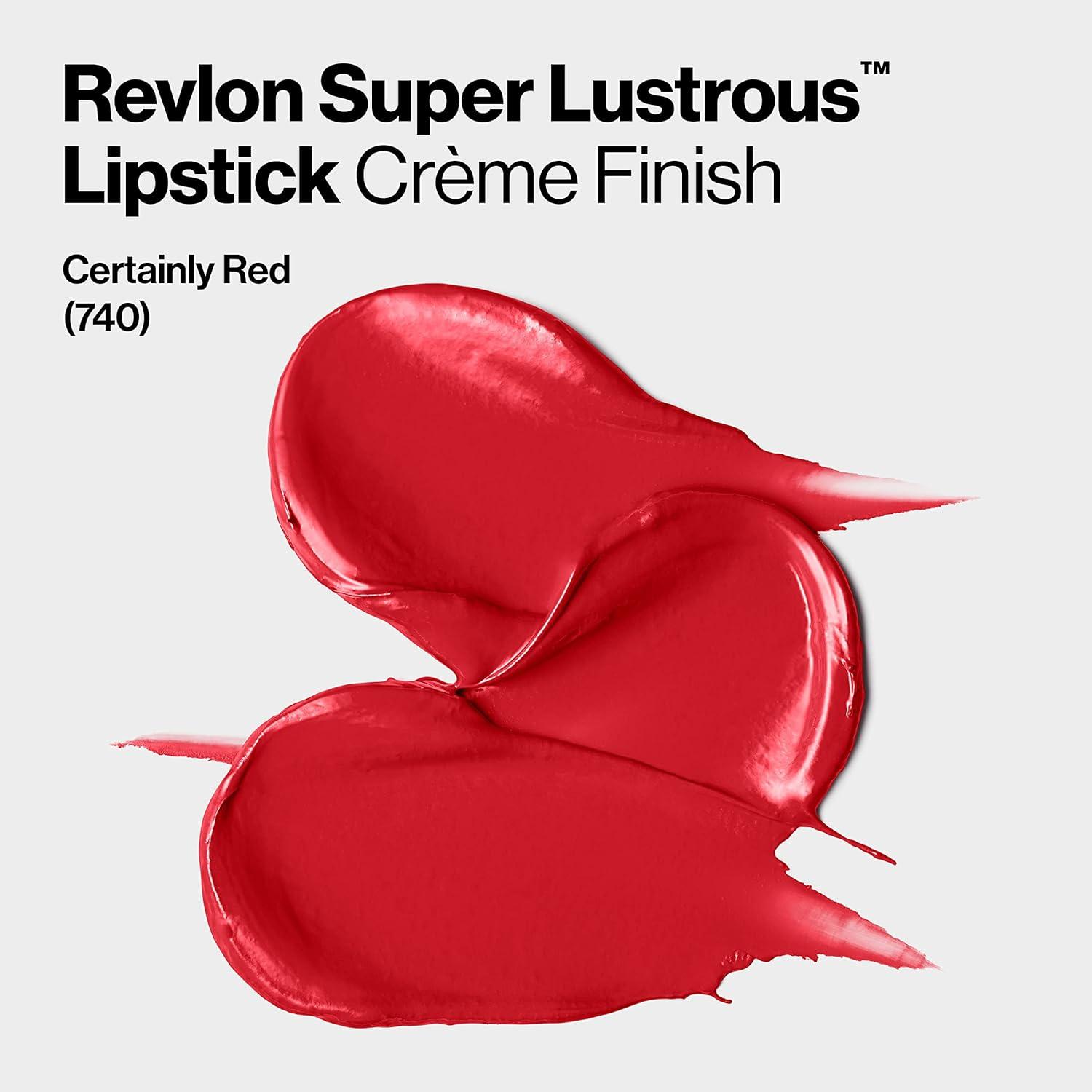 imageRevlon Super Lustrous Lipstick Creamy Formula For Soft FullerLooking Lips Moisturized Feel 778 Pink Promise 015 oz740 Certainly Red