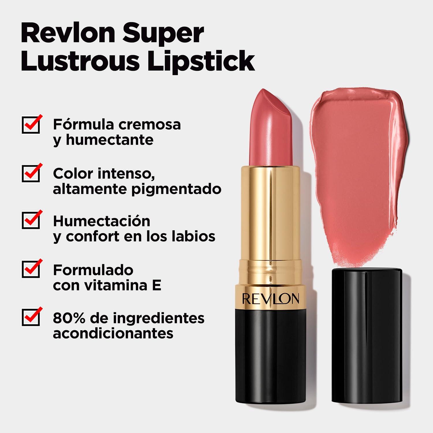 imageRevlon Super Lustrous Lipstick Creamy Formula For Soft FullerLooking Lips Moisturized Feel 778 Pink Promise 015 oz808 Dirty Shirley