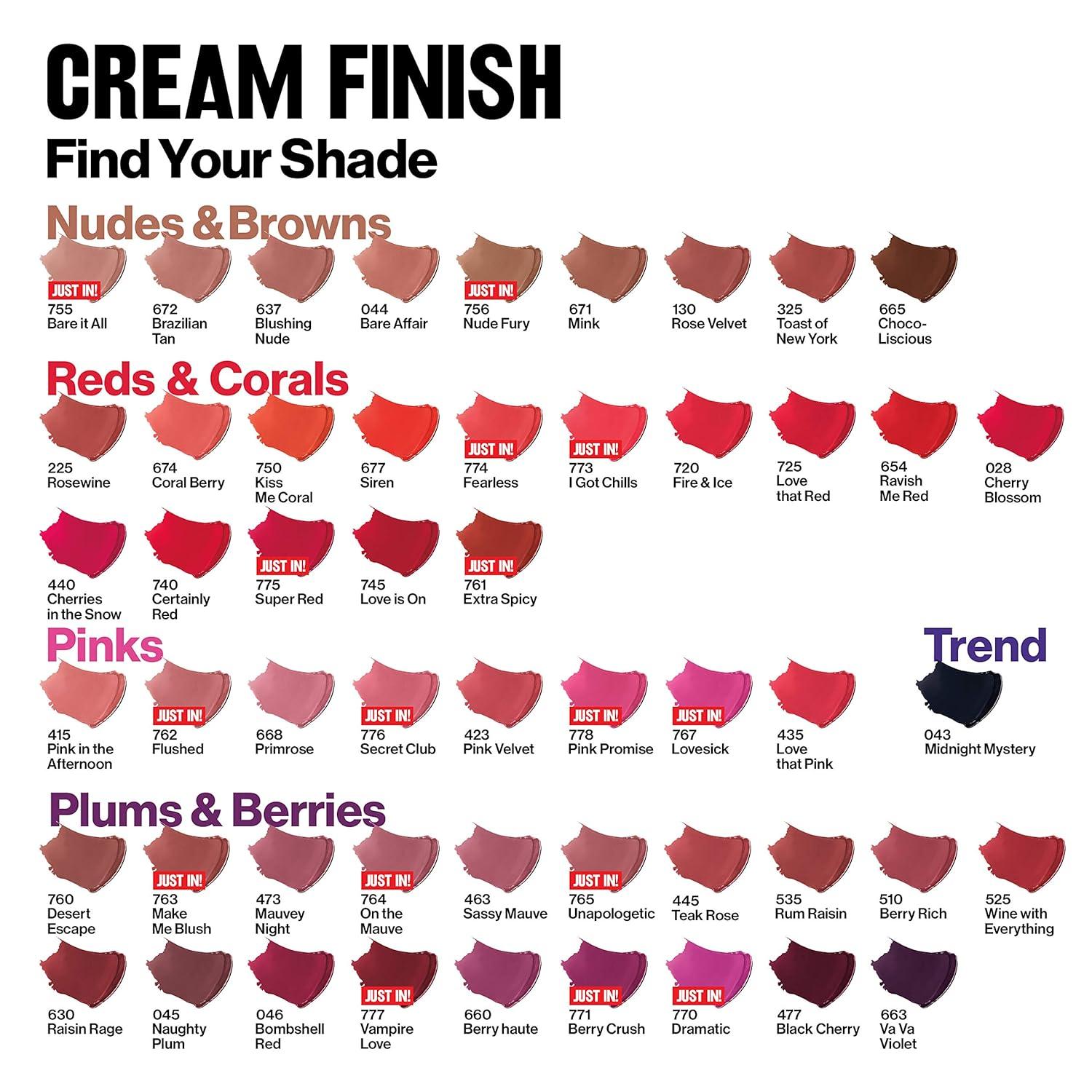 imageRevlon Super Lustrous Lipstick Creamy Formula For Soft FullerLooking Lips Moisturized Feel 778 Pink Promise 015 oz815 Fuchsia Shock