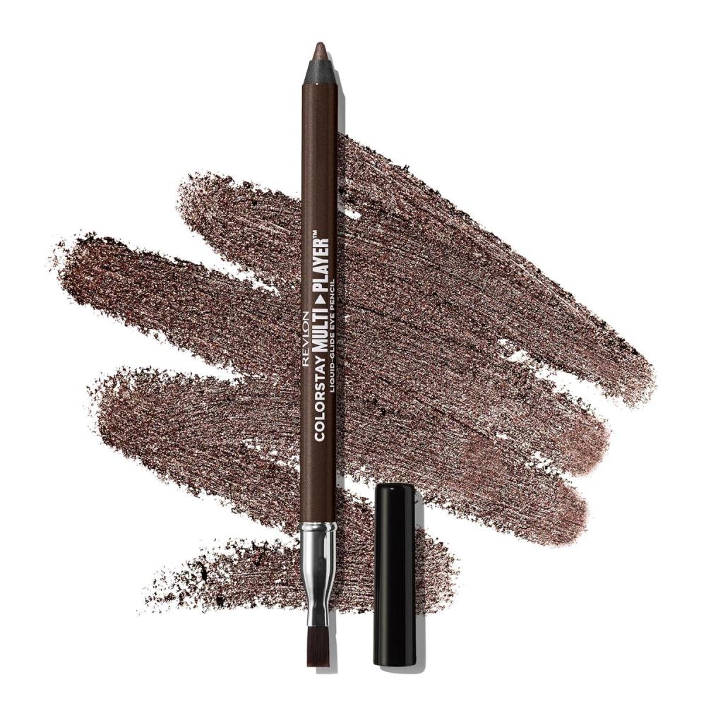 imageREVLON ColorStay Multiplayer LiquidGlide Eye Pencil MultiUse Makeup With Blending Brush Blends Then Sets Creamy Texture Waterproof Smudgeproof Longwearing 403 Glitch Effect 003 OzHigh Stakes